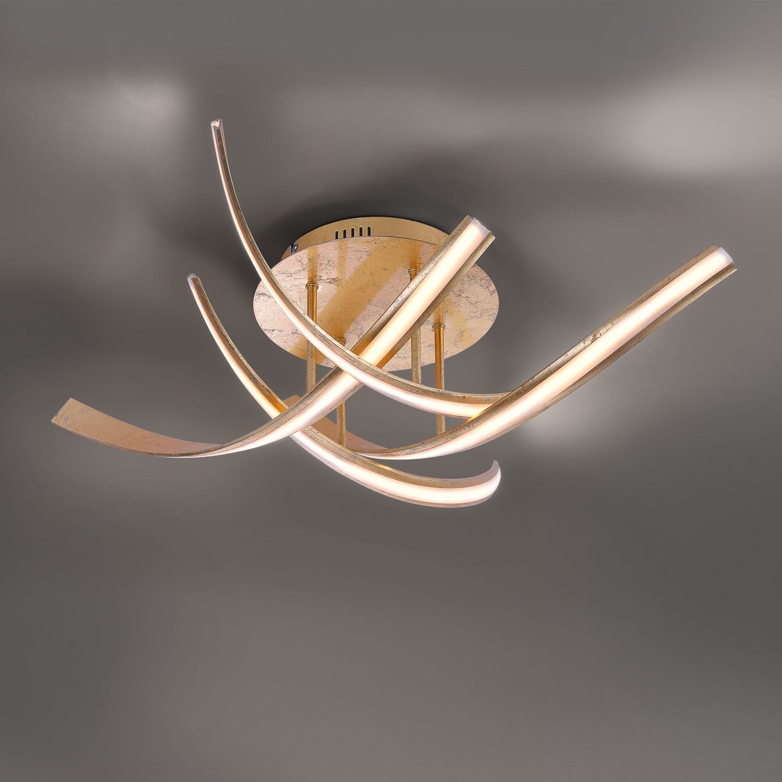 Paul Neuhaus Linda LED plafondlamp goud dimbaar