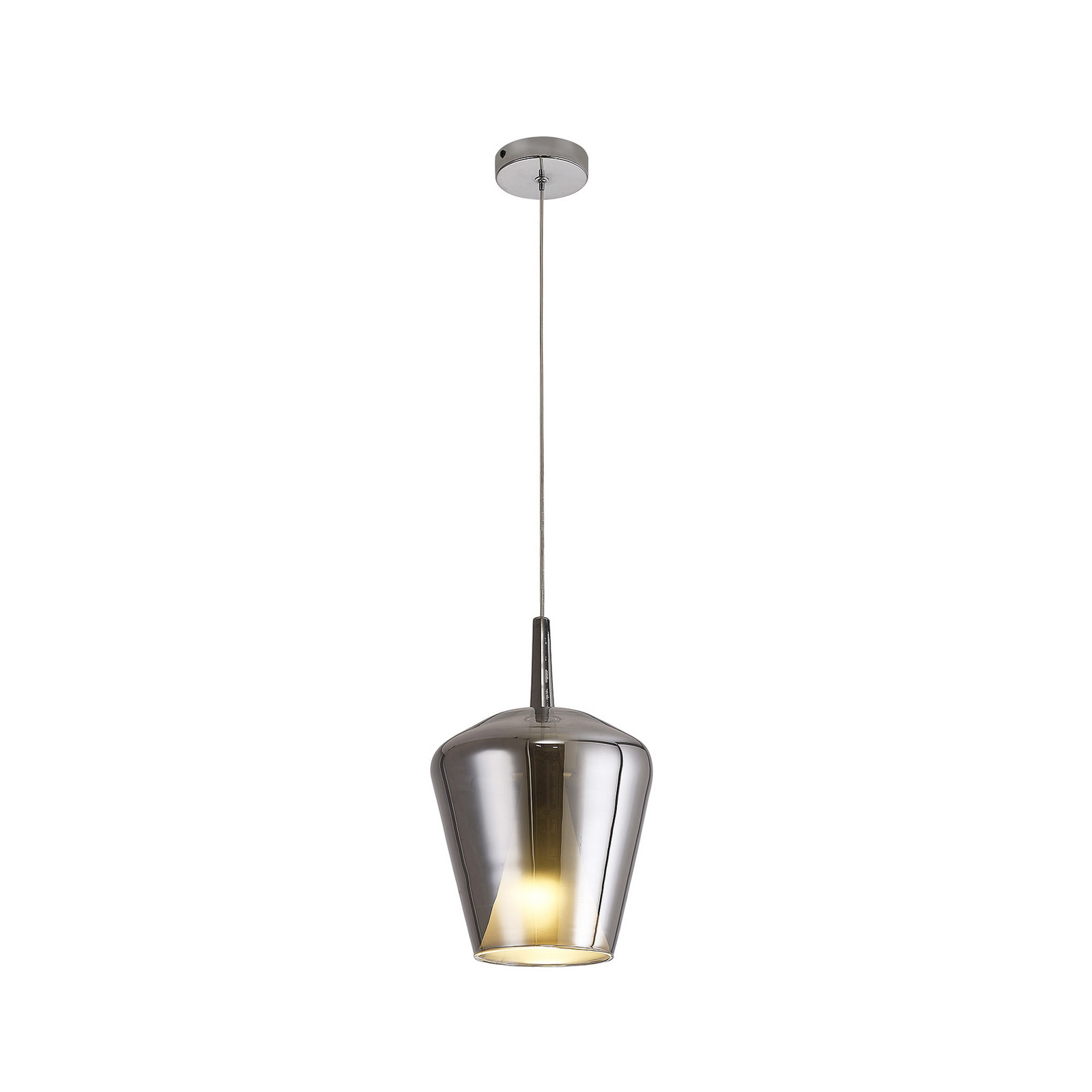 Mantra Iluminación Elsa viseča svetilka, 1 luč, Ø 22,5 cm, steklo, krom - Dnevna soba / jedilnica - krom-transparentno, krom