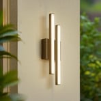 Lindby LED outdoor wall light Abelia, black, aluminium, stainless steel