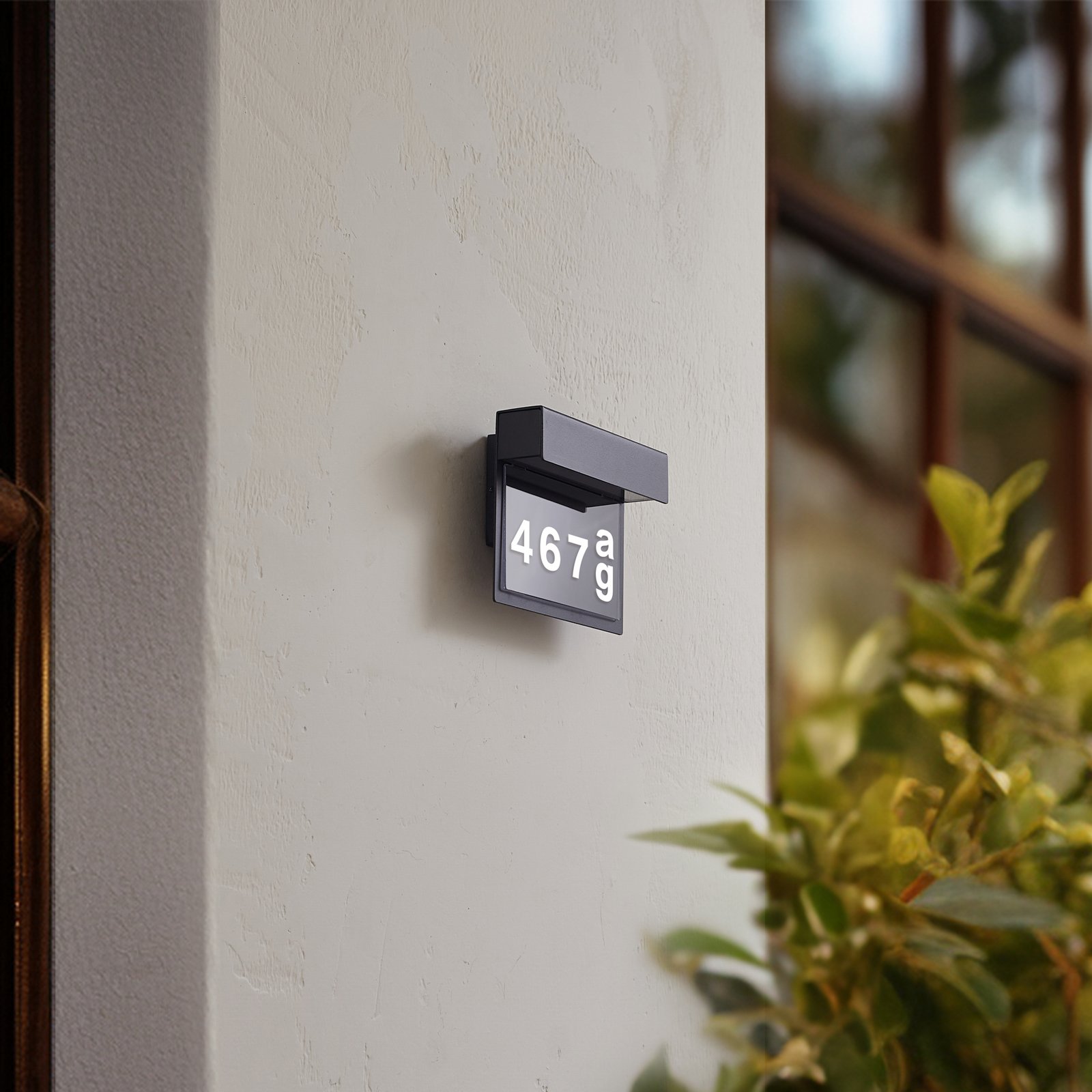 Lindby LED house number light Antal, anthracite, aluminium