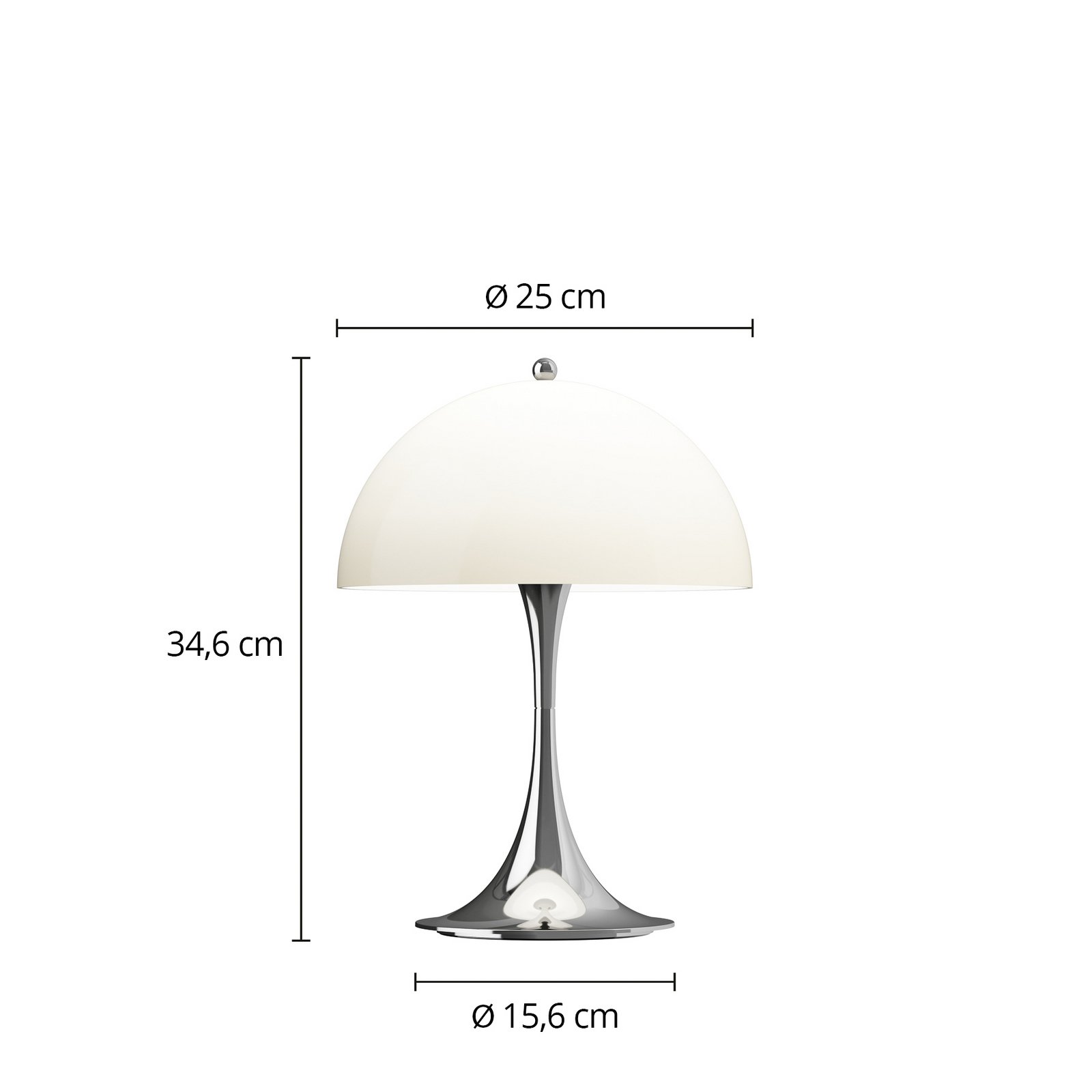 Panthella 250 portable bordlampe krom/beige - Louis Poulsen