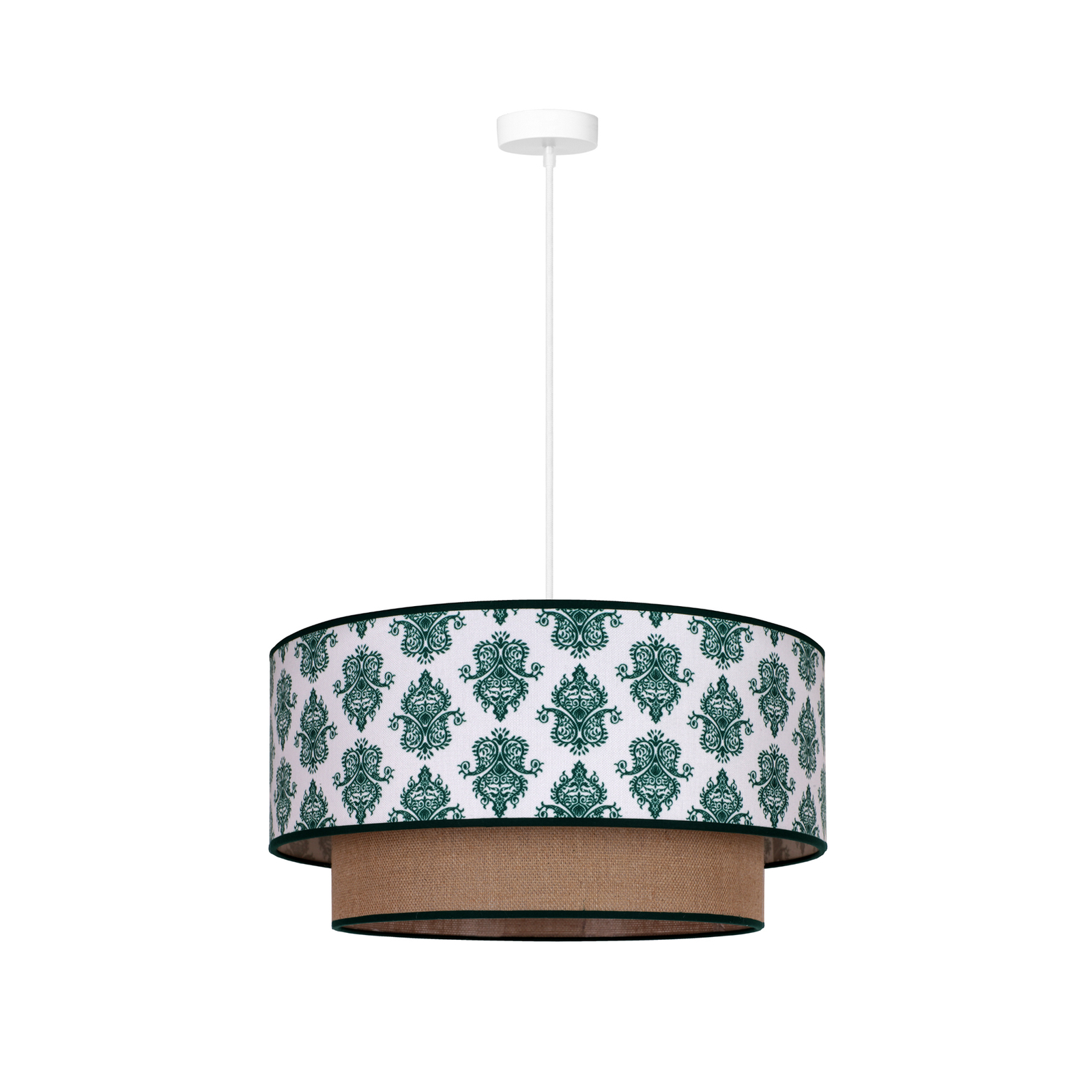 Hängeleuchte Hampton Boho grün Ornament/Jute