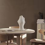 ferm LIVING Lámpara de mesa Dea, hierro, vellón, blanco, altura 42 cm