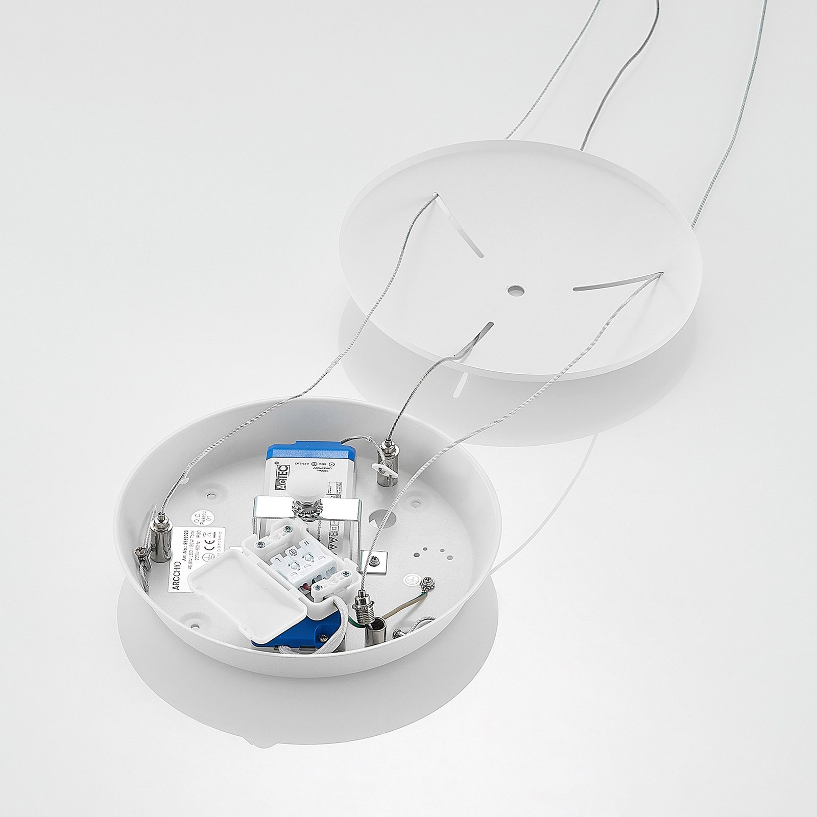 Arcchio Vivy LED hanging light, white, 58 cm