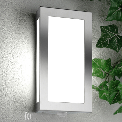 Außenwandlampe Long aus Edelstahl mit Sensor