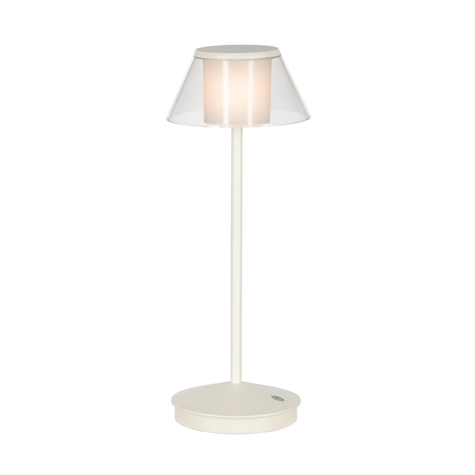 LED įkraunama stalinė lempa K5, balta, aliuminis, IP54, reguliuojamas