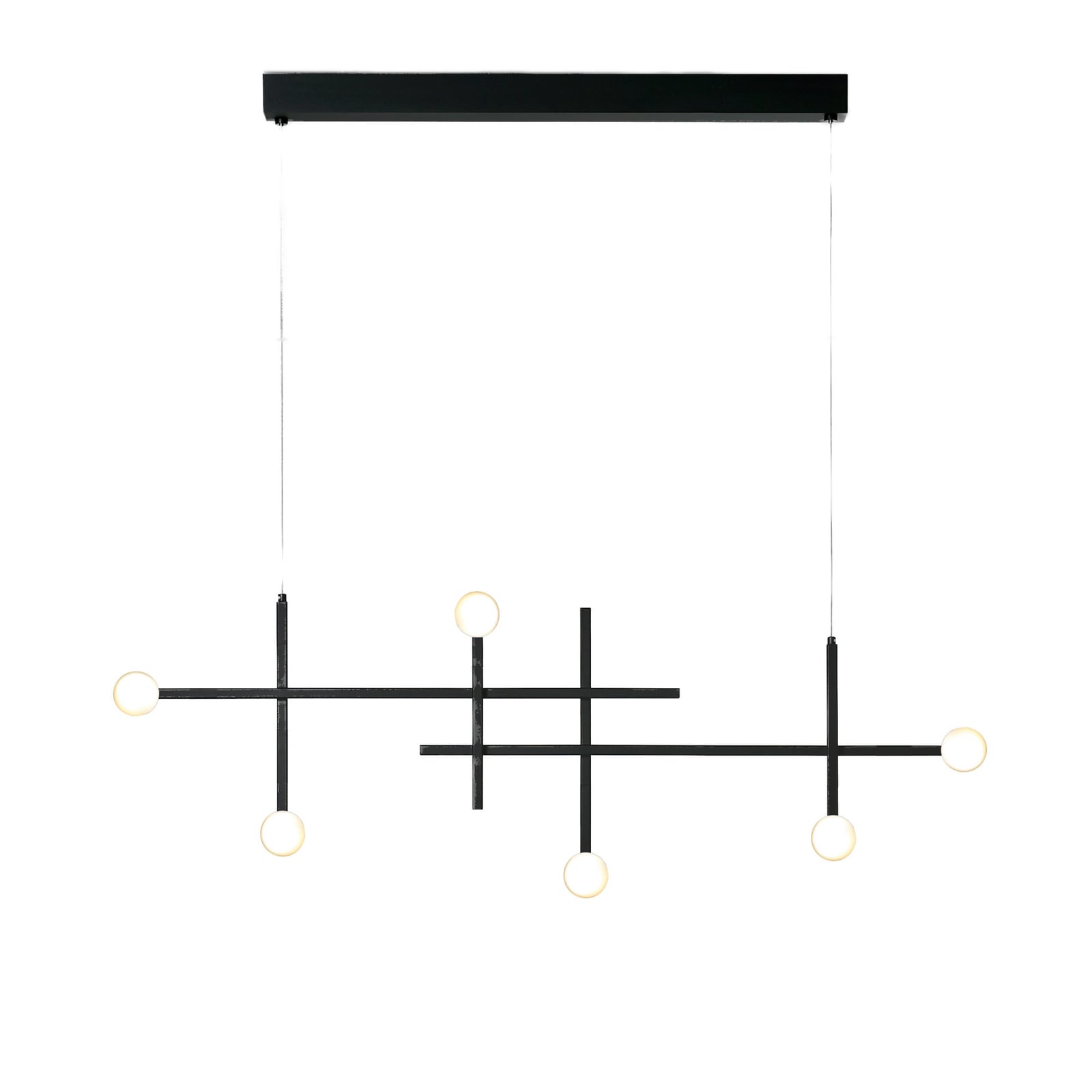 Bopp LED-Hängeleuchte Cross, schwarz, Aluminium, 6-flammig Bopp LED-Hängeleuchte Cross, schwarz, Aluminium, 6-flammig