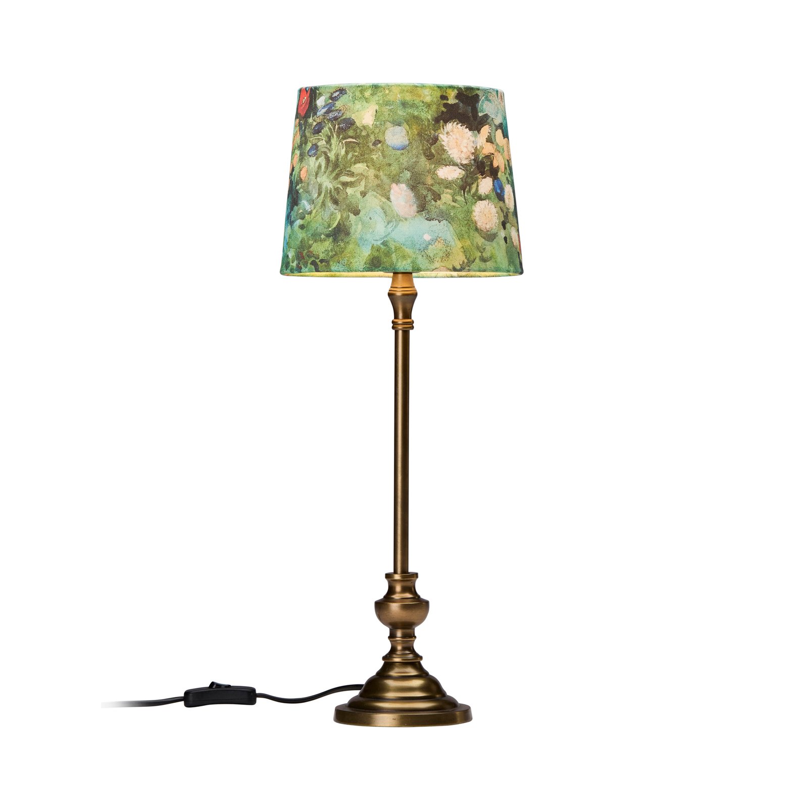 PR Home Andrea table lamp brass/patterned green
