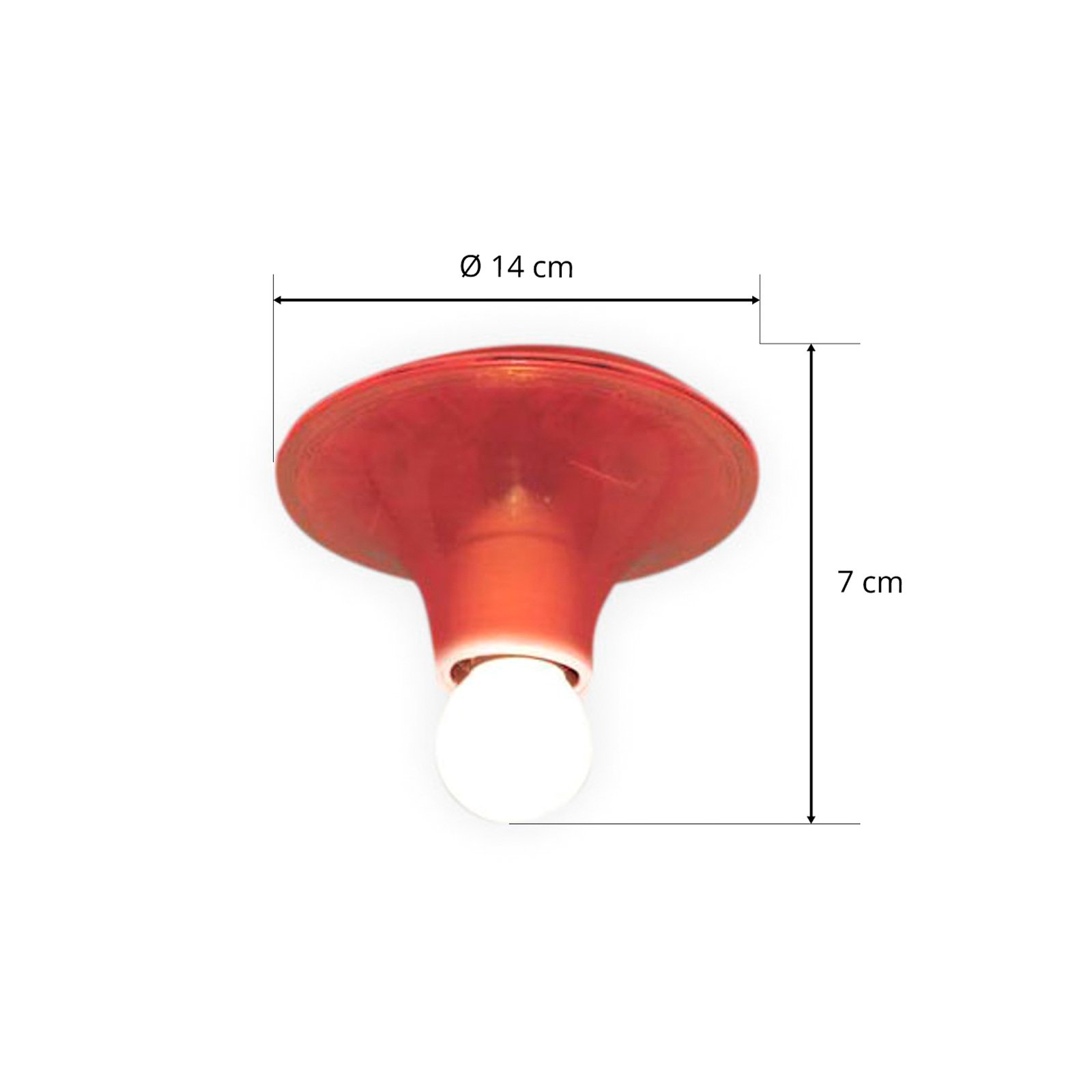 Artemide Teti plafondlamp, transparant oranje