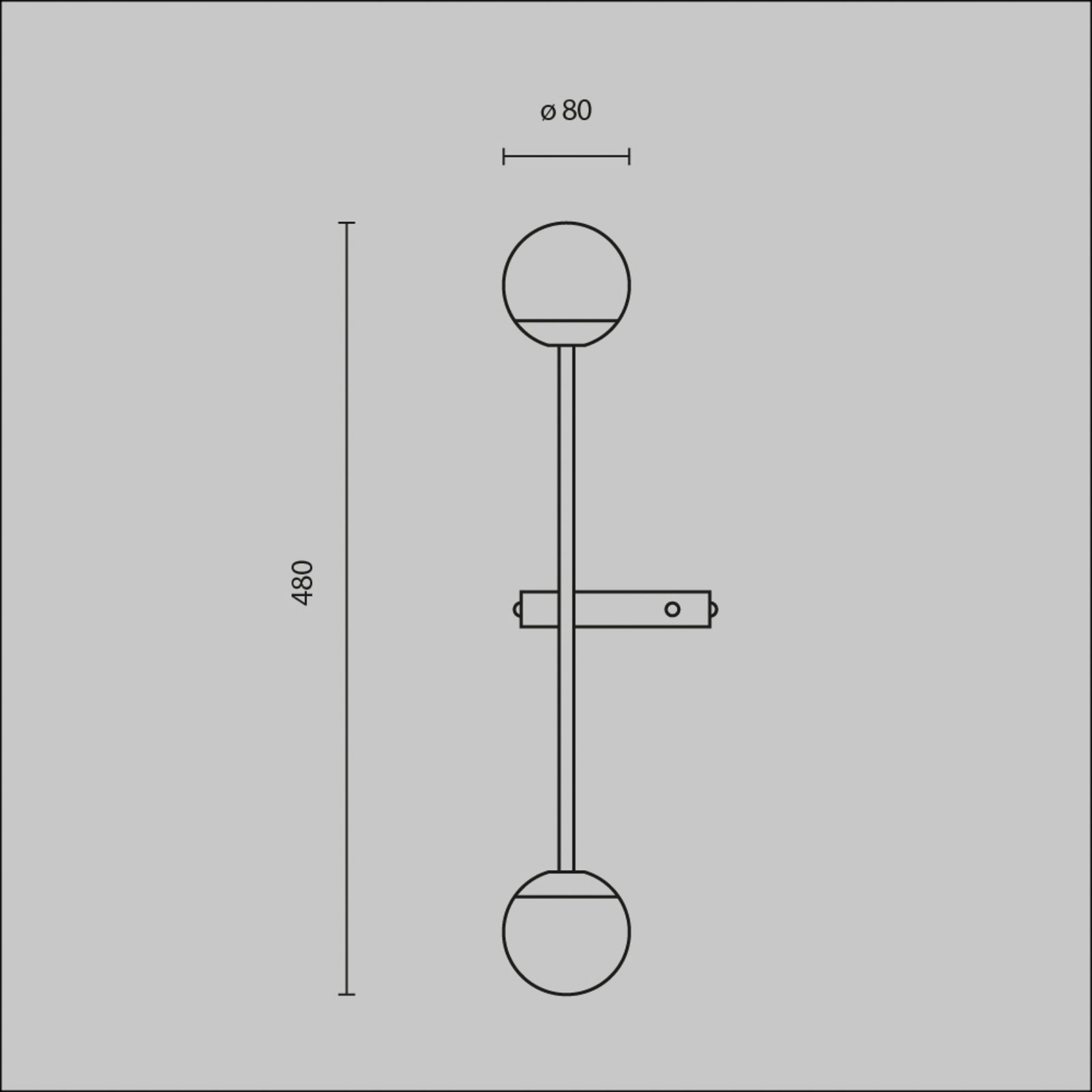 Maytoni Aplique de pared LED Touch, latón, altura 48 cm, atenuable