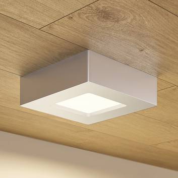 Prios Alette LED plafondlamp, IP44 CCT zilver