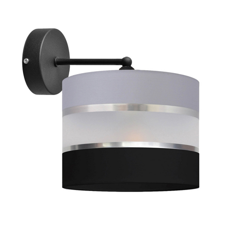 Wandlampe Helen mit Ausleger grau-schwarz-silber