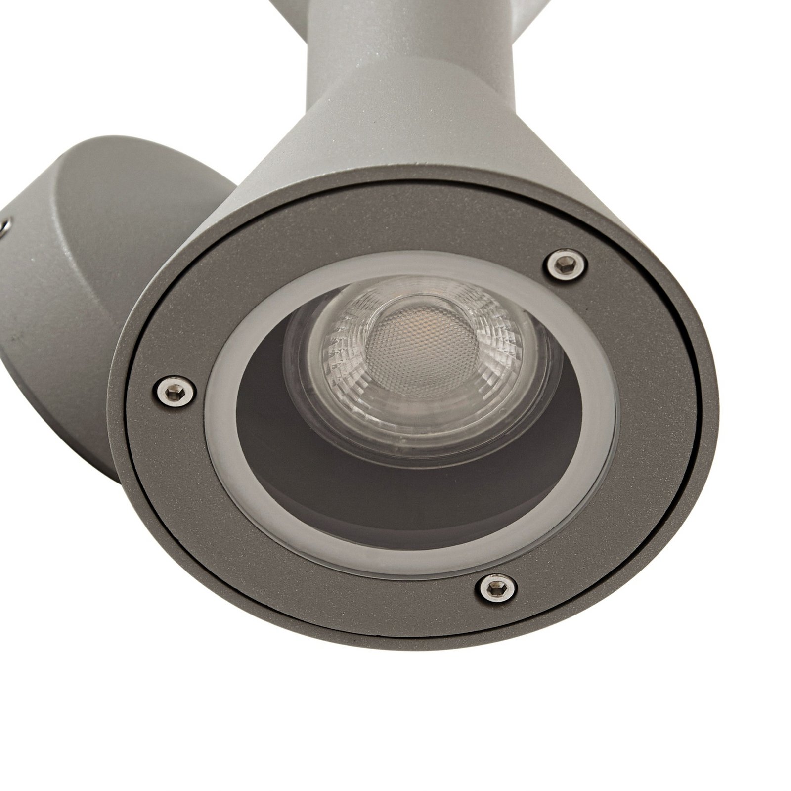 Lucande Xalor outdoor wall light, grey, IP65, metal, GU10