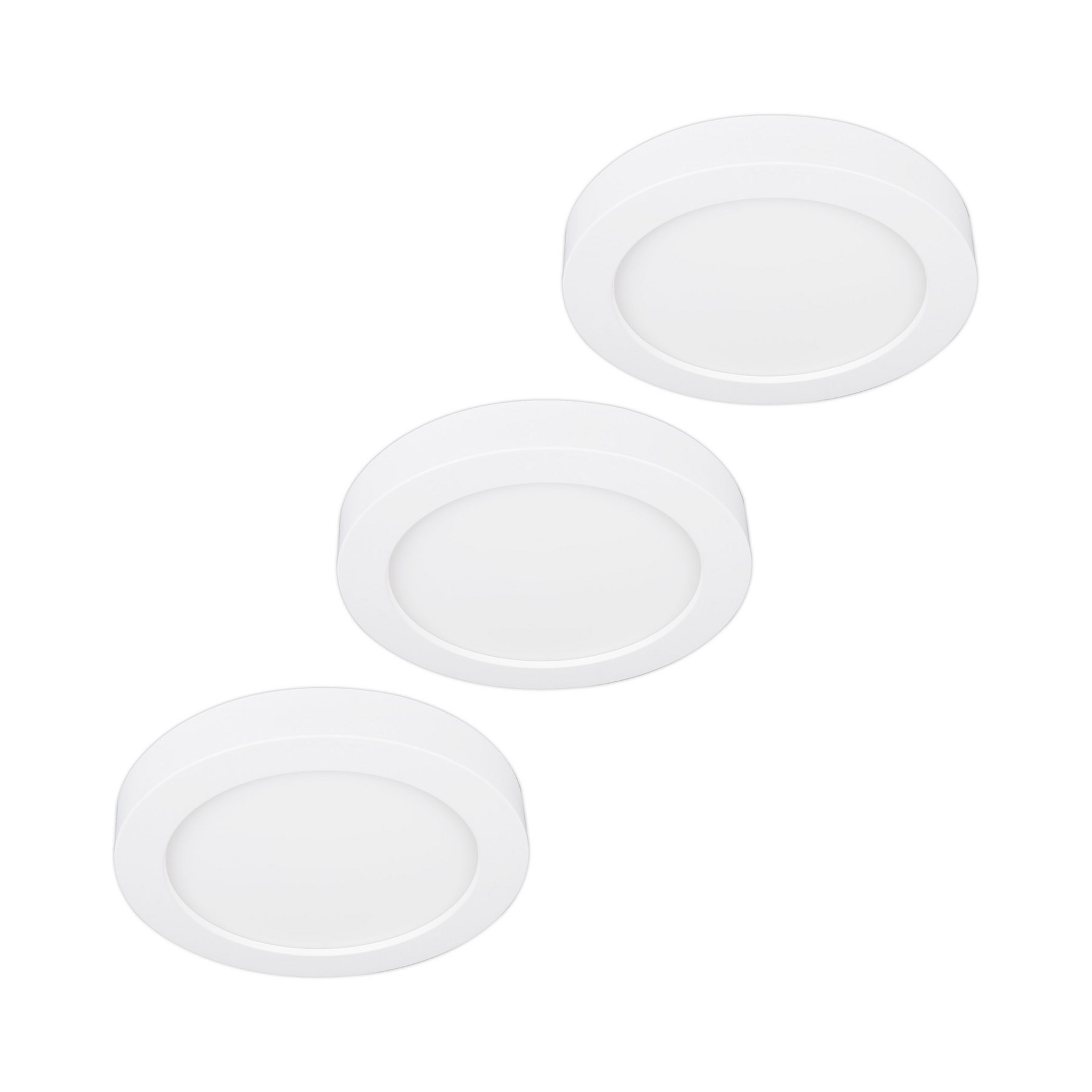 Prios LED-Deckenleuchte Edwina, weiß, 12 cm 3er-Set