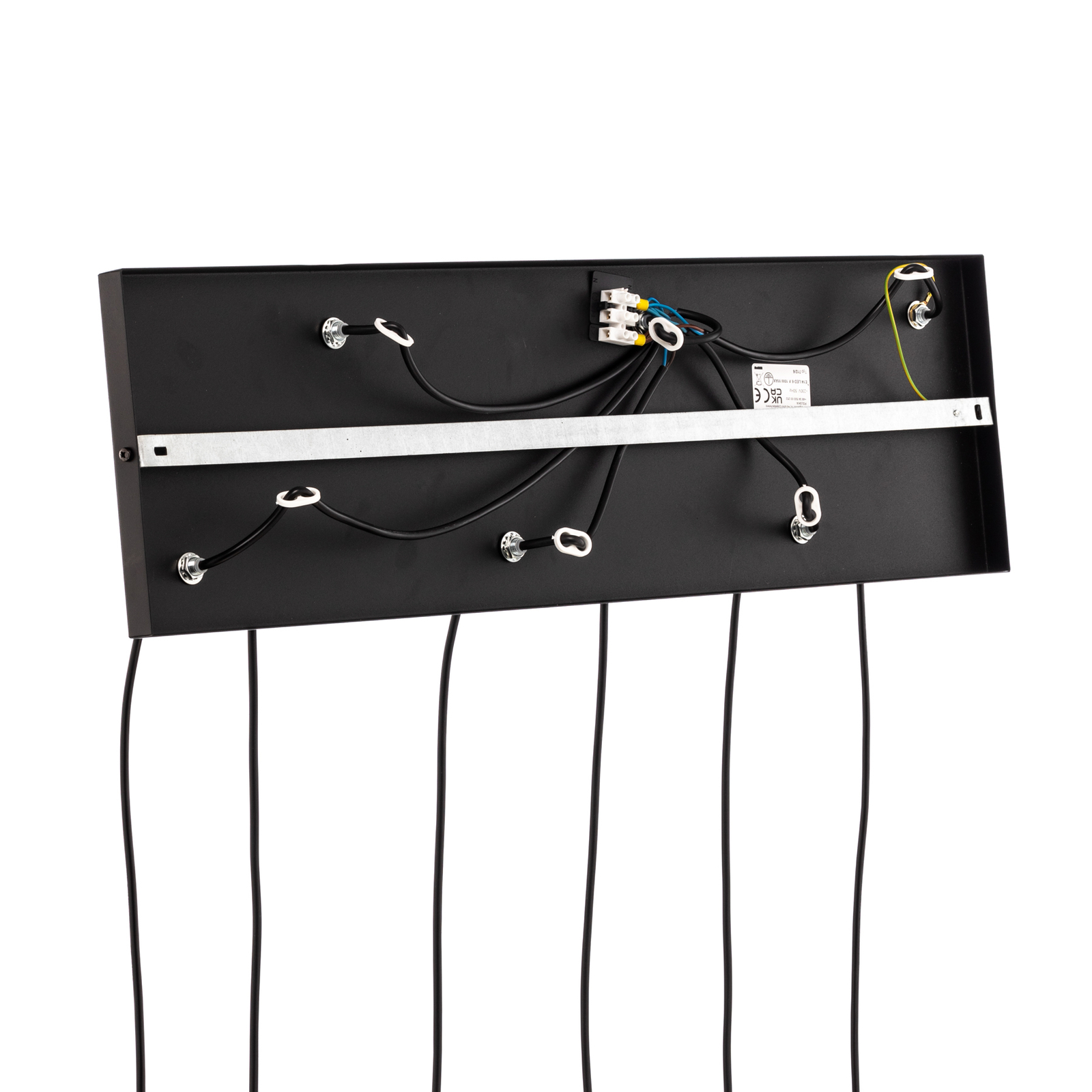 Candeeiro suspenso Glassy, 6 lâmpadas, preto, grafite, vidro, 75 cm