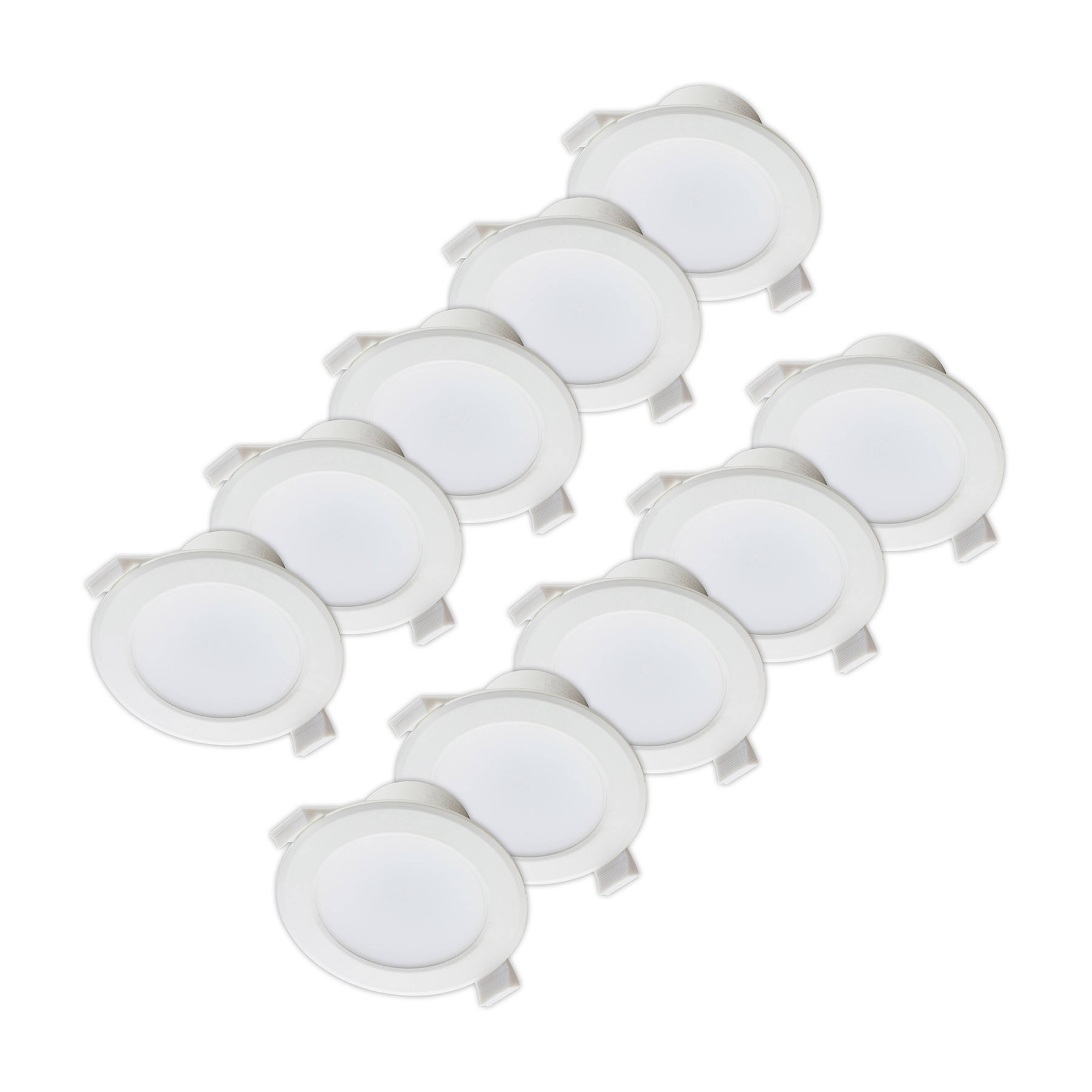Prios LED recessed light Rida, 19cm, 18W, 10pcs, CCT, dimmable