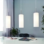 Lampada a sospensione Troy, nichel opaco/satinato, a 3 luci