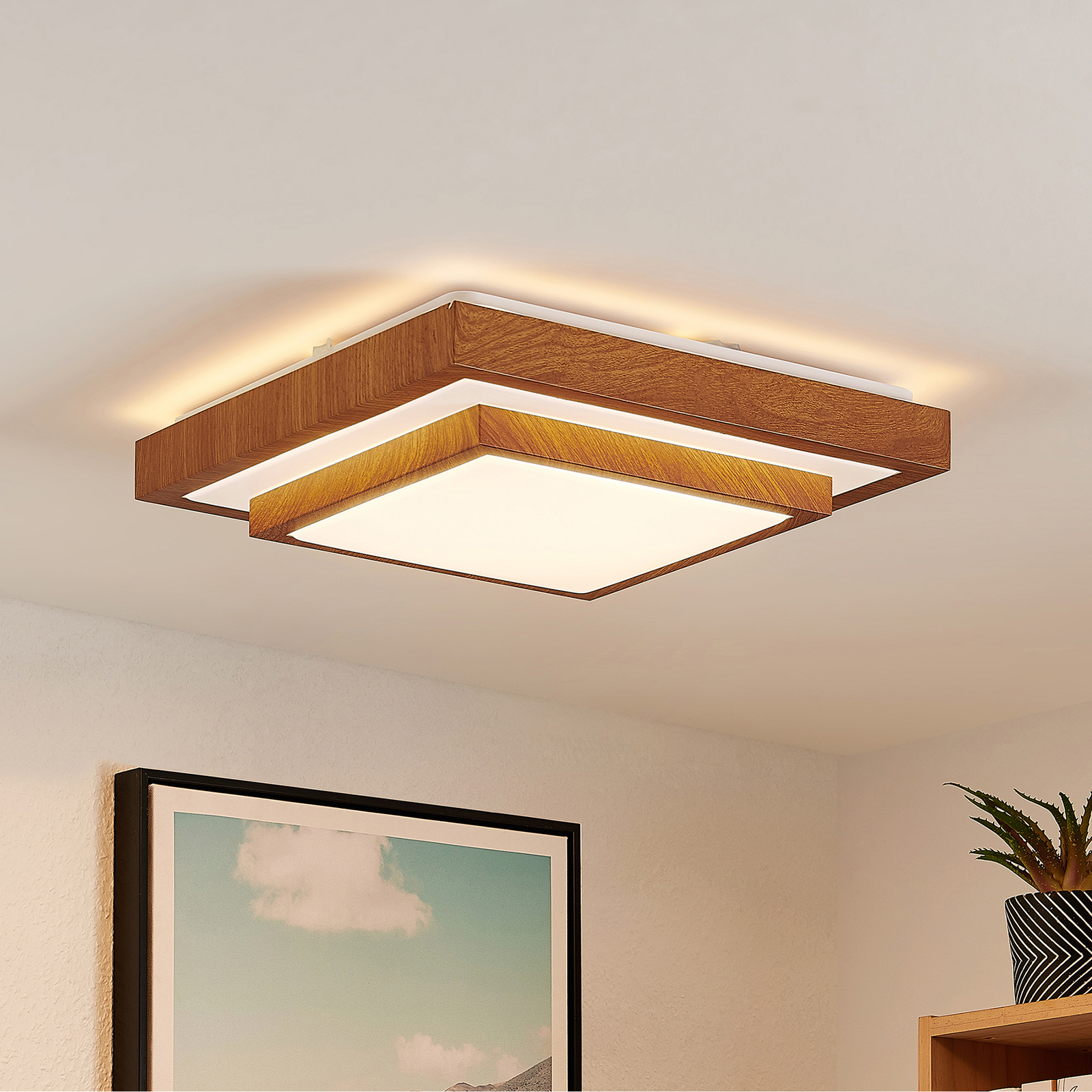 Lindby Tiril LED ceiling light, angular, 37.5 cm