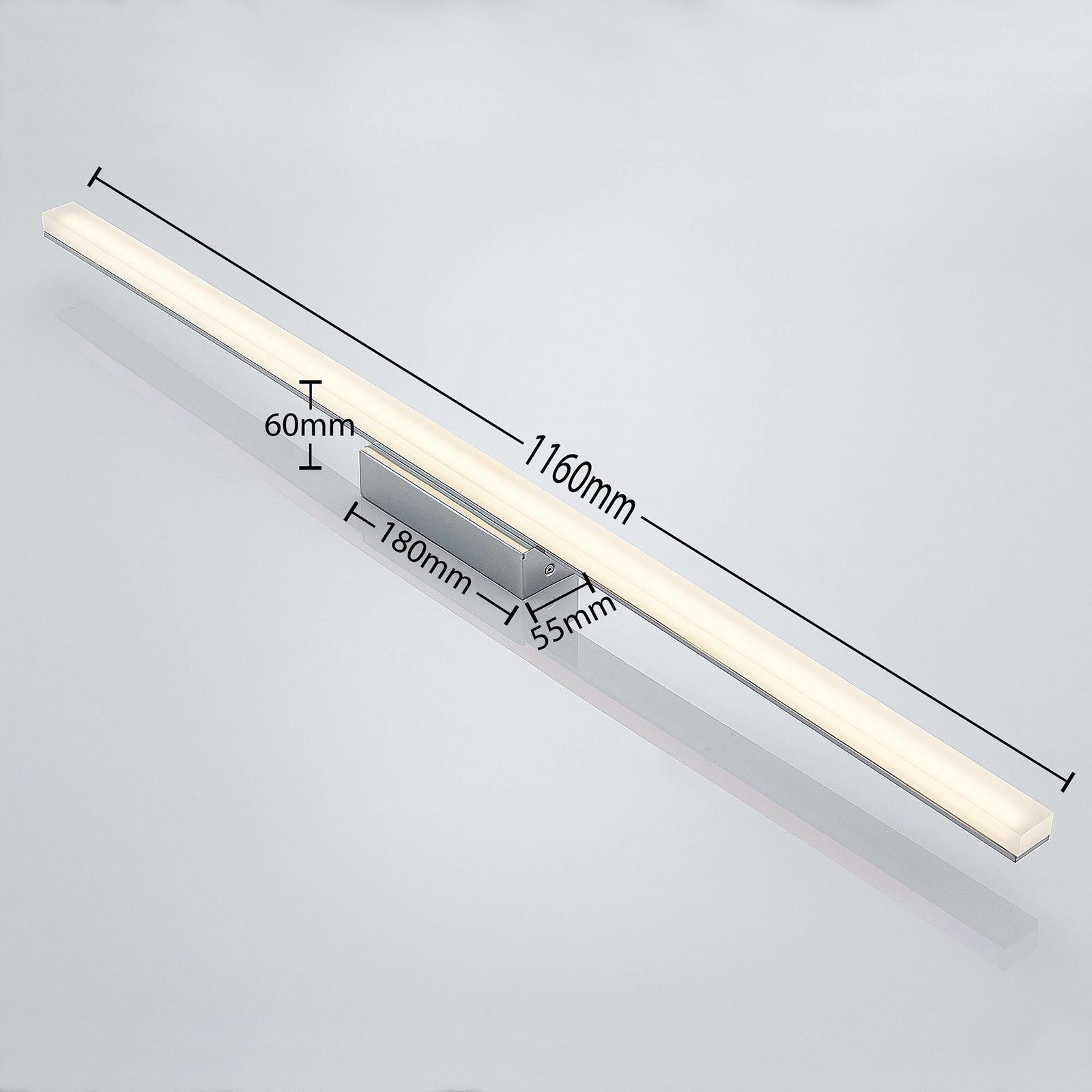 Längliche LED-Deckenlampe Levke, IP44
