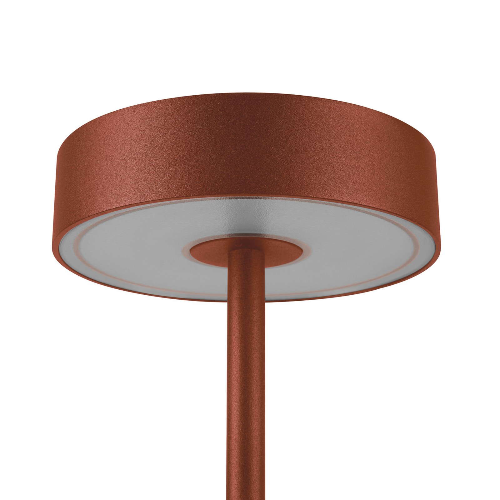 SLV LED uzlādējama lampa Vinolina, rūsas krāsā, CCT, alumīnija, augstums