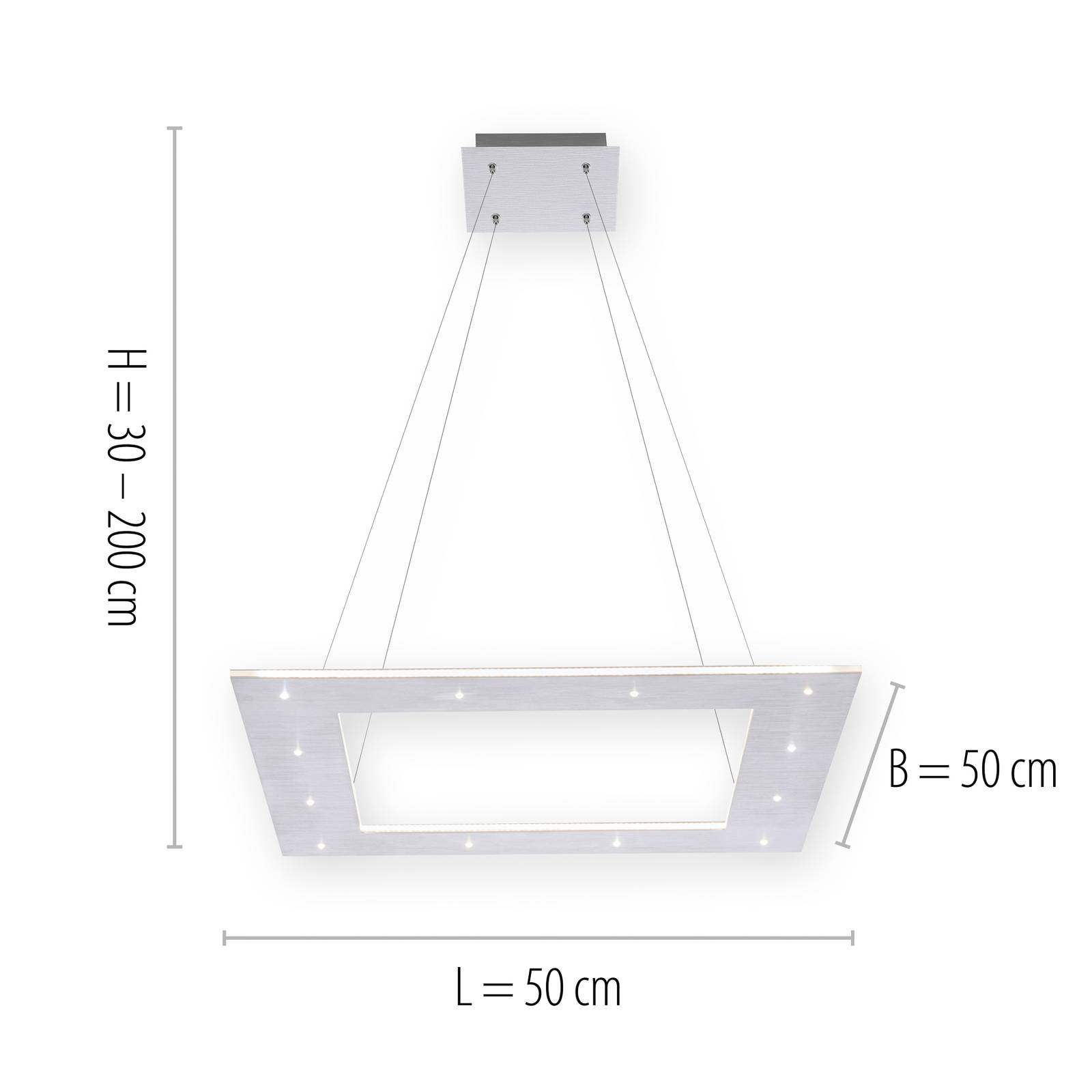 Paul Neuhaus Pure-Cosmo lampa wisząca LED 50x50cm