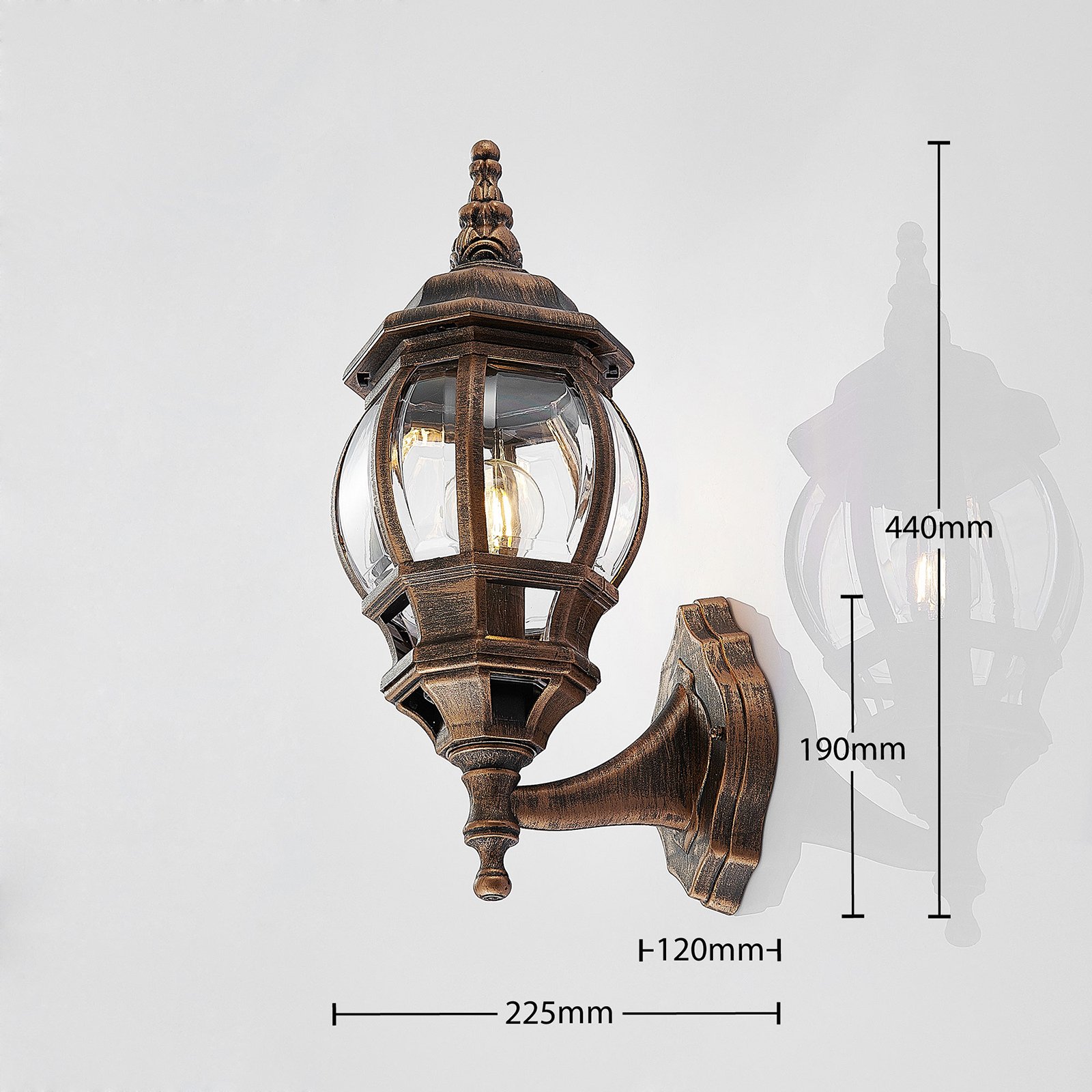 Nadesha Kültéri Fali Lámpa Brushed Gold - Lindby