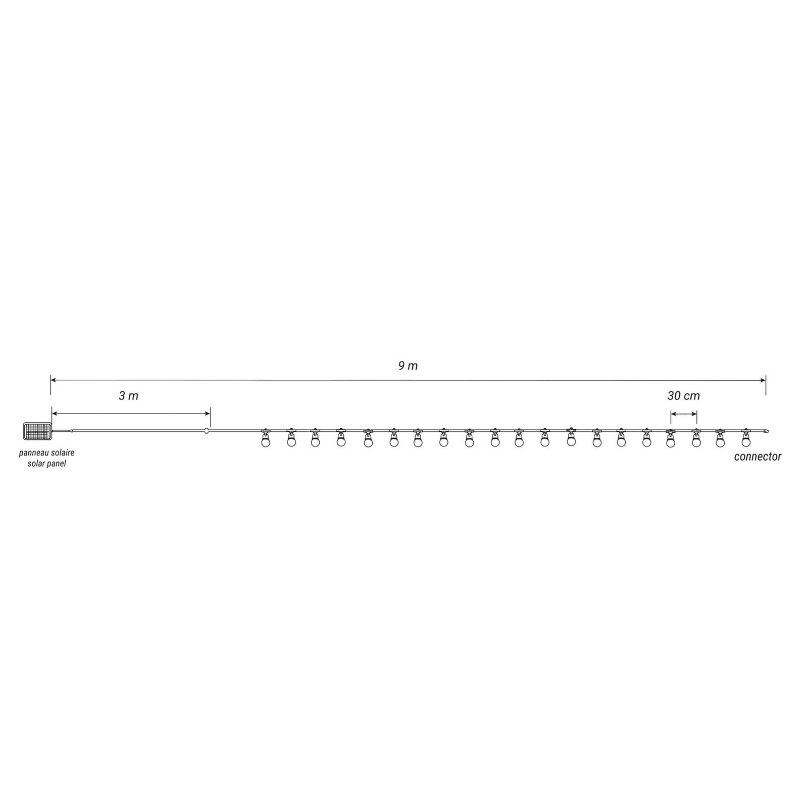 LED-Lichterkette PARTY, schwarz/transparent, Länge 9 m, IP44 LED-Lichterkette PARTY, schwarz/transparent, Länge 9 m, IP44