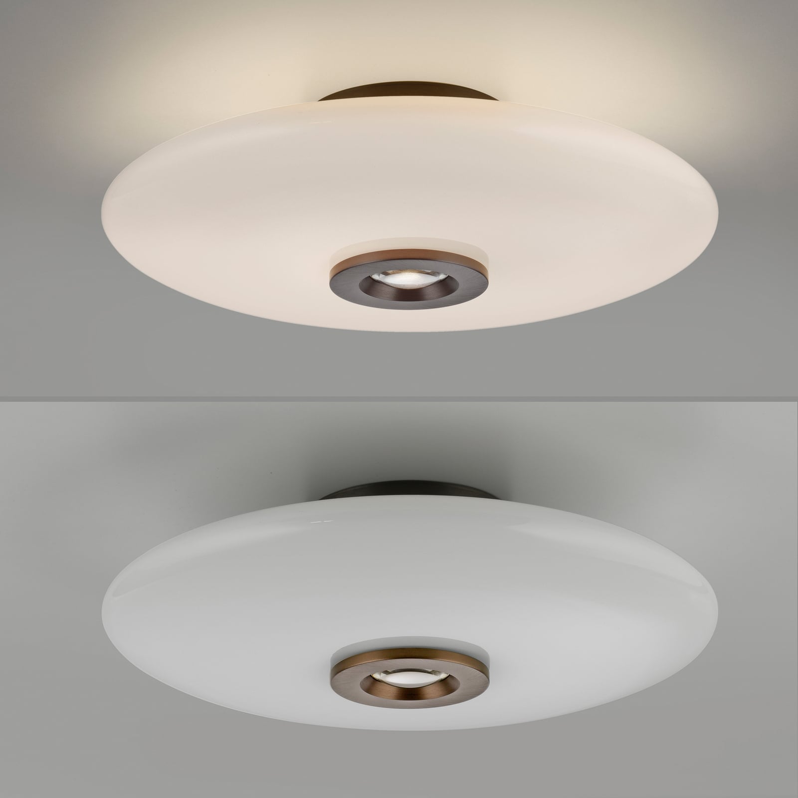 Vitrum LED-Deckenlampe, braun/opal, Glas/Alu, Ø 45cm - PURE Vitrum LED-Deckenlampe, braun/opal, Glas/Alu, Ø 45cm - PURE