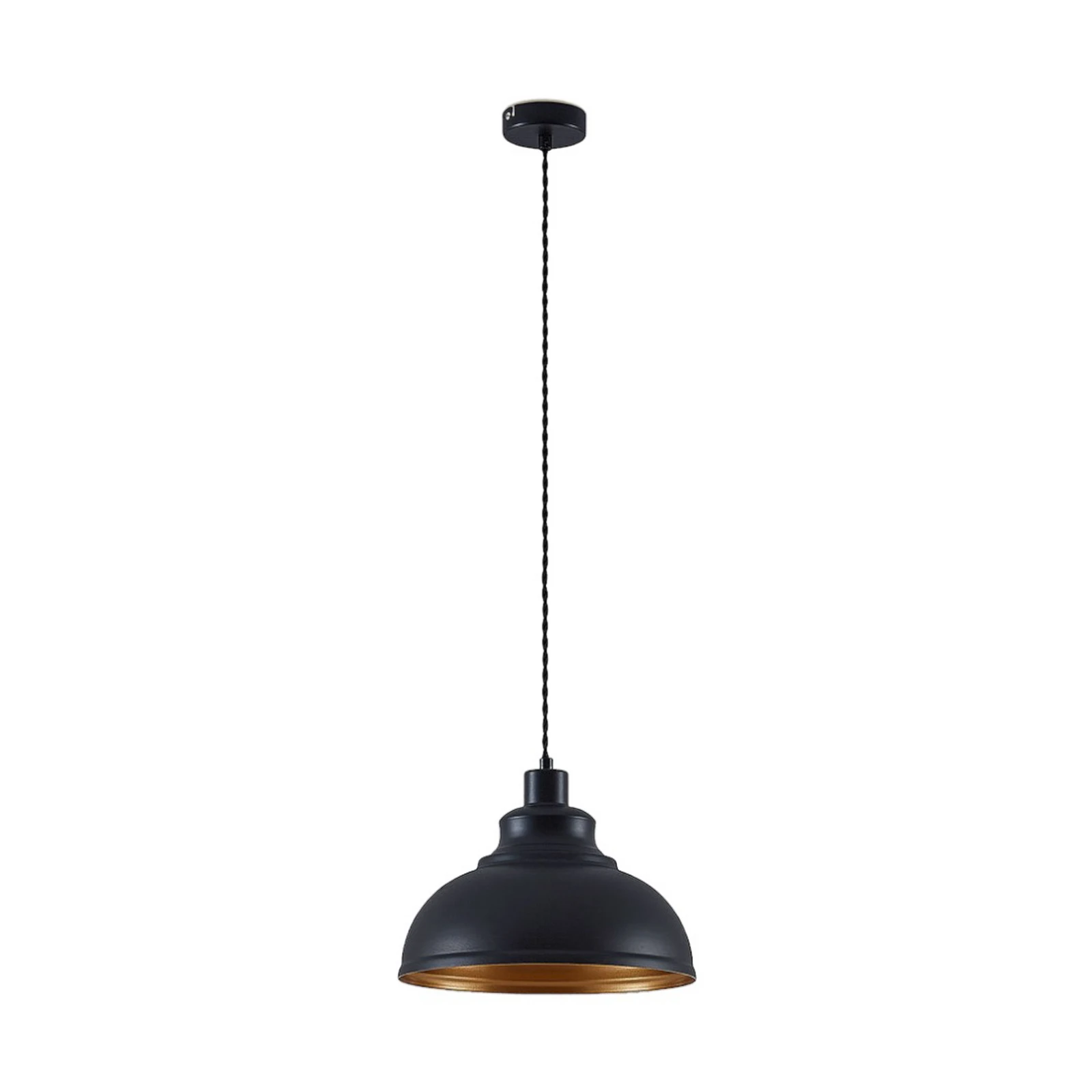 Albertine lampă suspendată vintage, metal, negru