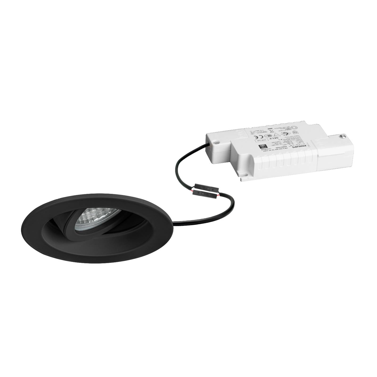 BRUMBERG Tirrel deep LED-Einbauspot RC, 830, rund, schwarz