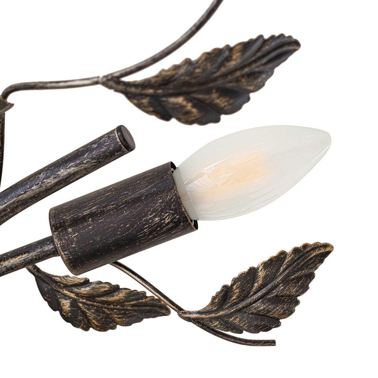 Yos loftslampe, 85 cm, 8 lyskilder, sort-guld - Lindby