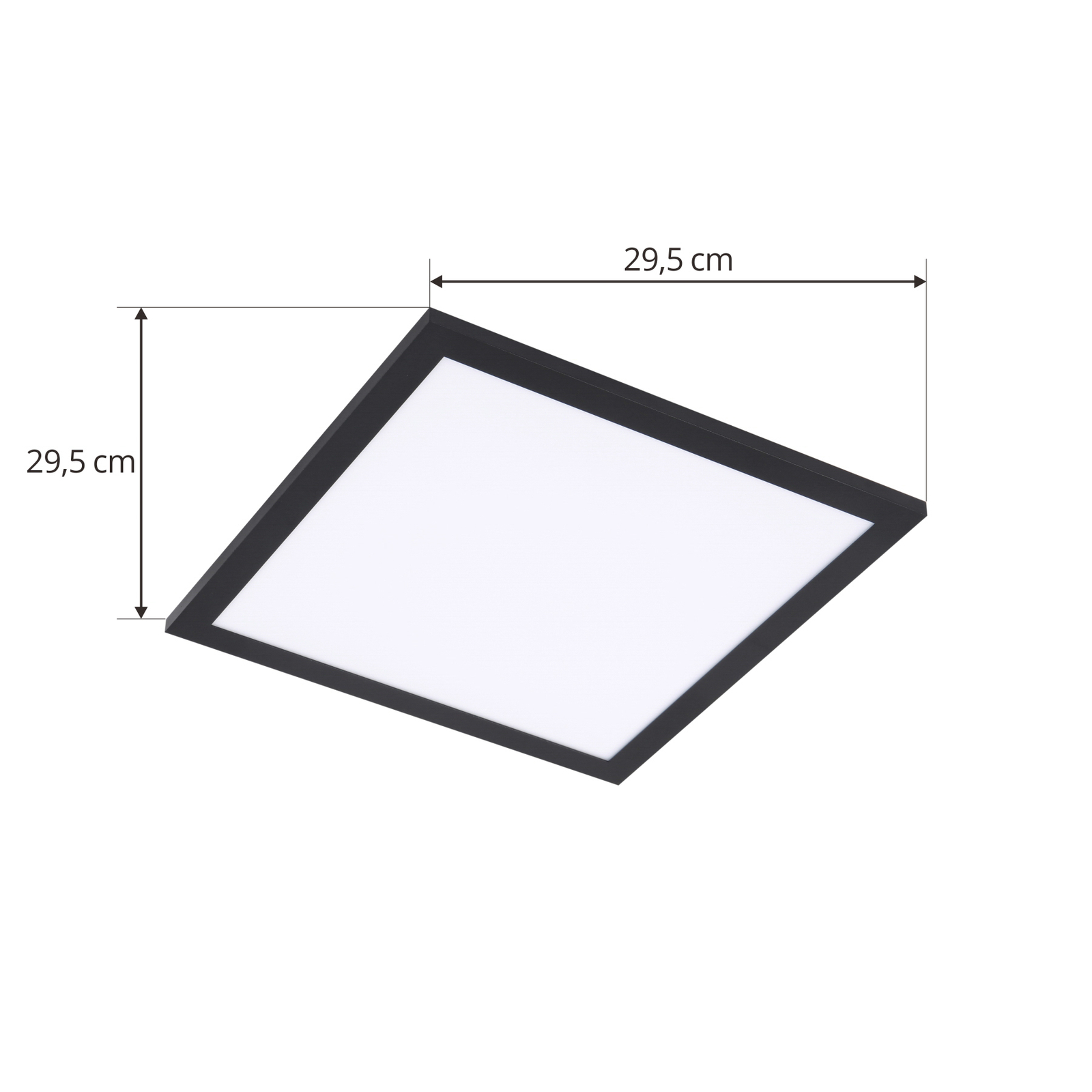 Lindby LED panel Enhife, černý, 29,5 x 29,5 cm, hliník