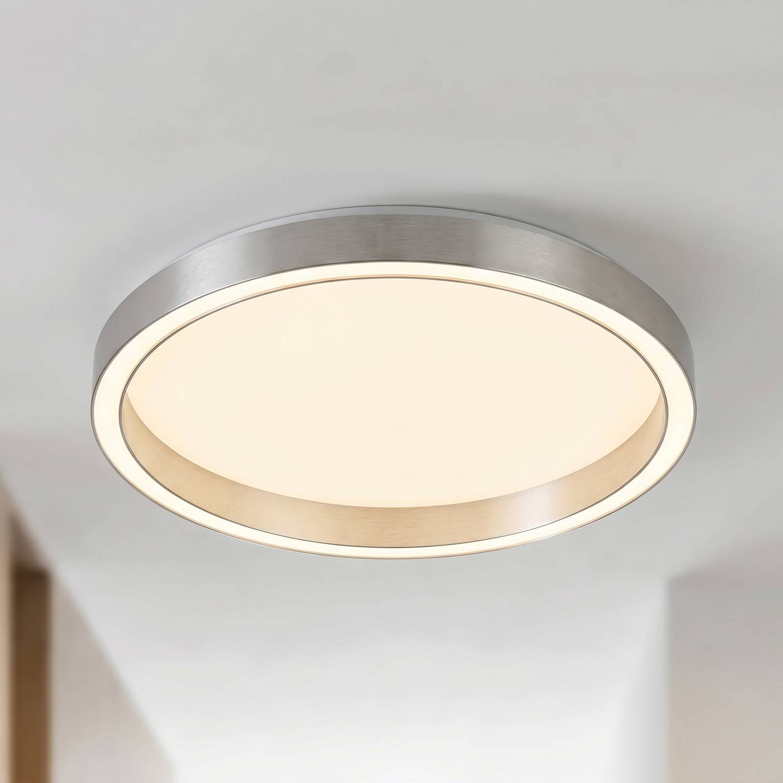 Lampa sufitowa LED Lucande Rotundo, średnica 40 cm, aluminium, ściemniana
