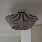 Plafonnier OSRAM Decor rubans gris, Ø 40,5 cm, textile, E27