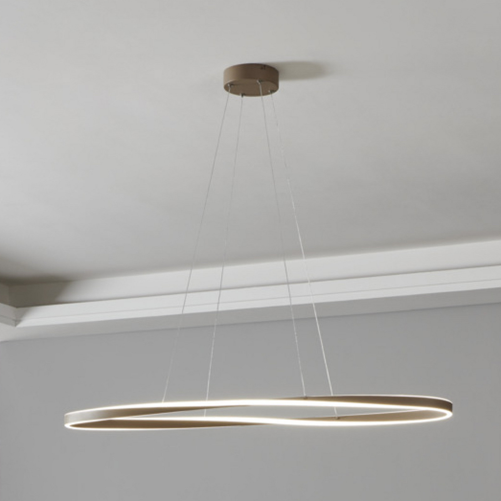 EGLO LED висяща лампа CAMEROTA, бежова, 111x38 см, дистанционно управление