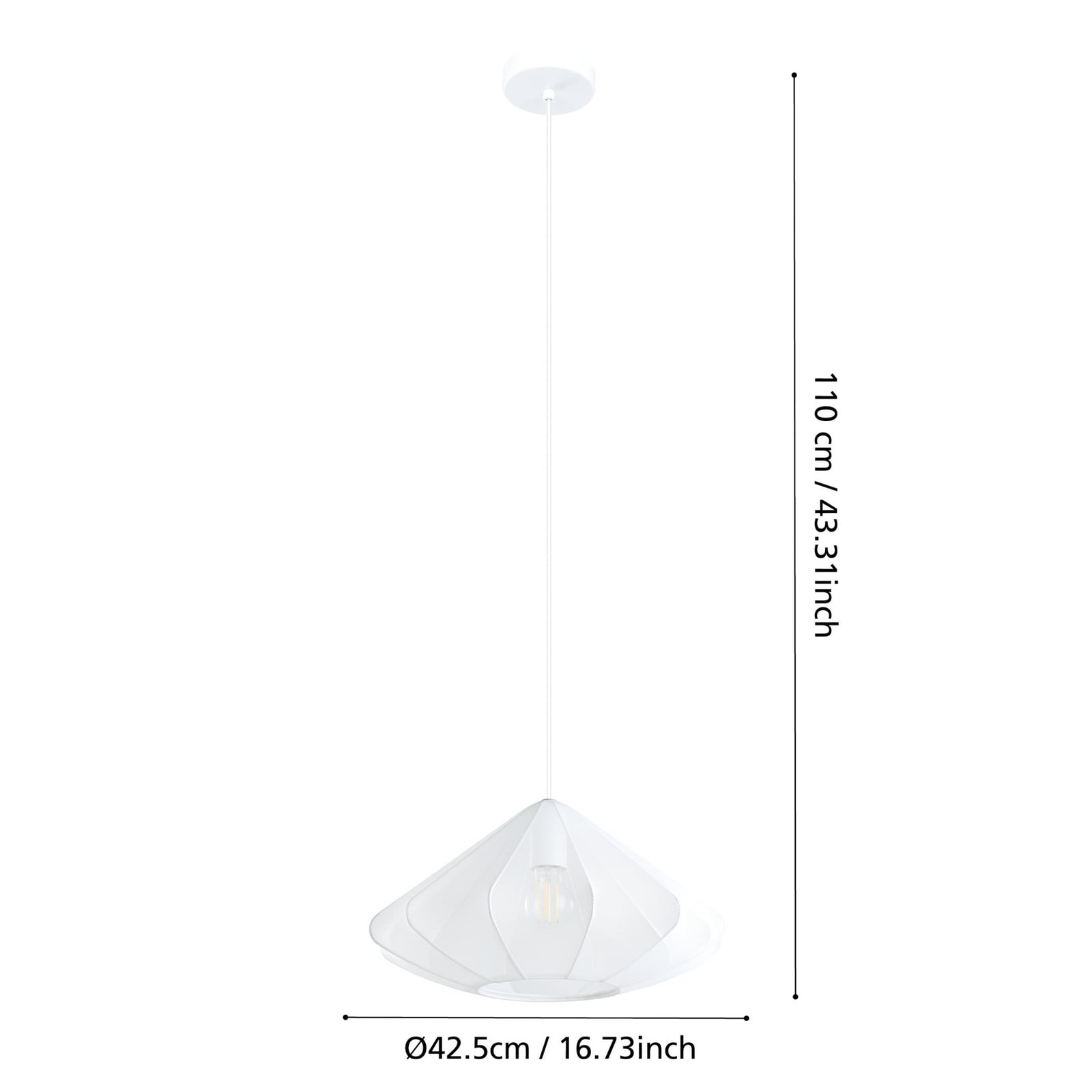 Suspension Dolwen, blanc, Ø 42,5 cm