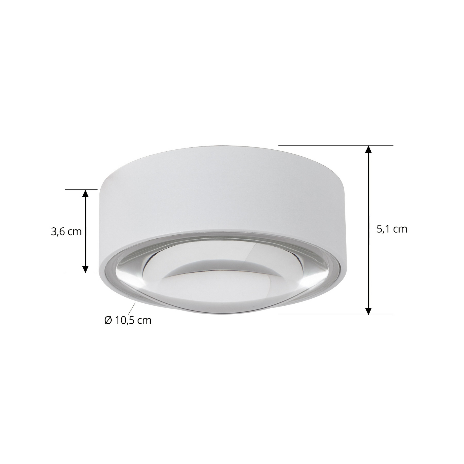 Lindby LED-Downlight Siaka, balta, metalas, Ø 5 cm, IP65
