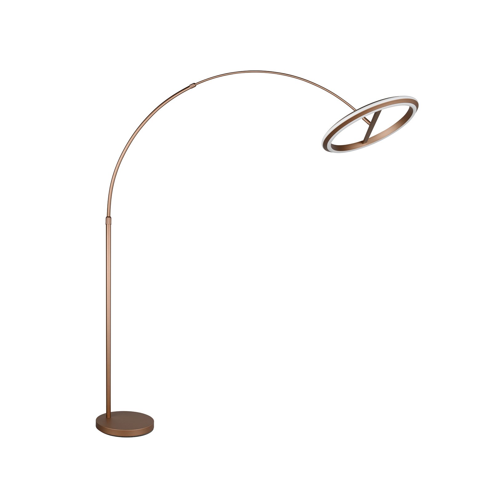 Lampadaire LED Amador, brun café, hauteur 205 cm Métal