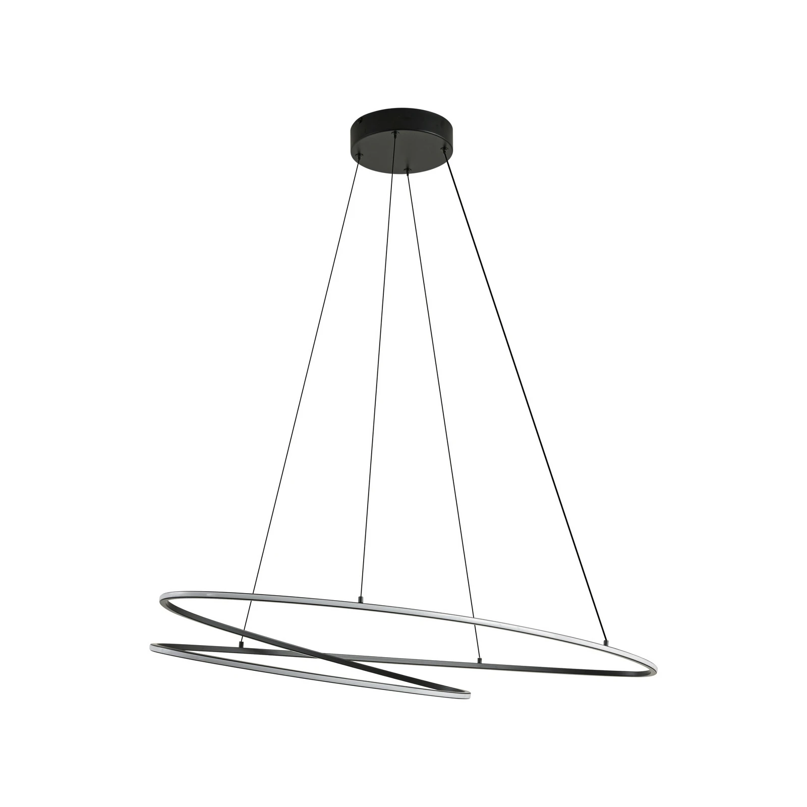 Lucande LED κρεμαστό φωτιστικό Gavril, 100 cm, μαύρο, ρυθμιζόμενο