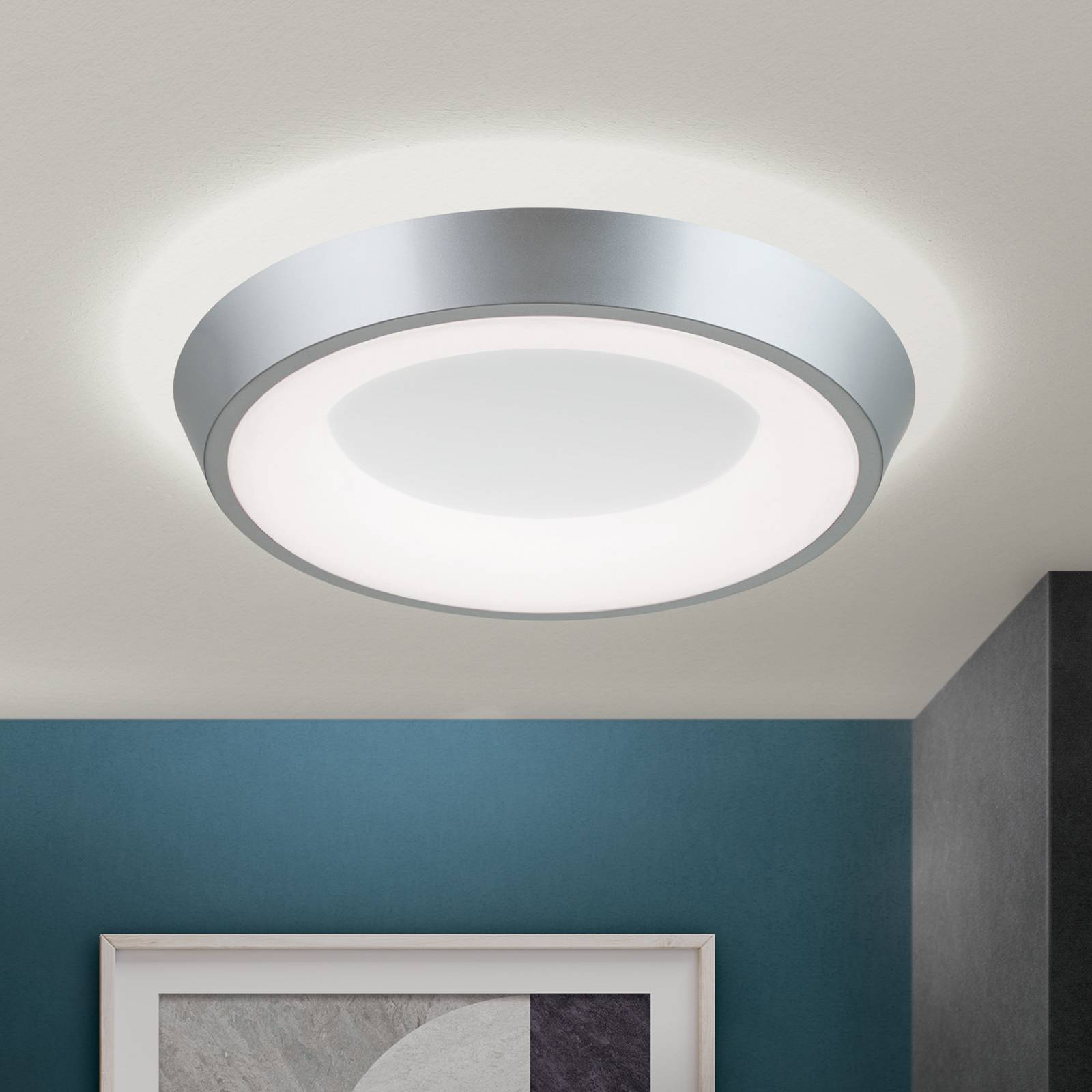 Orion Plafonnier LED Look argenté/blanc