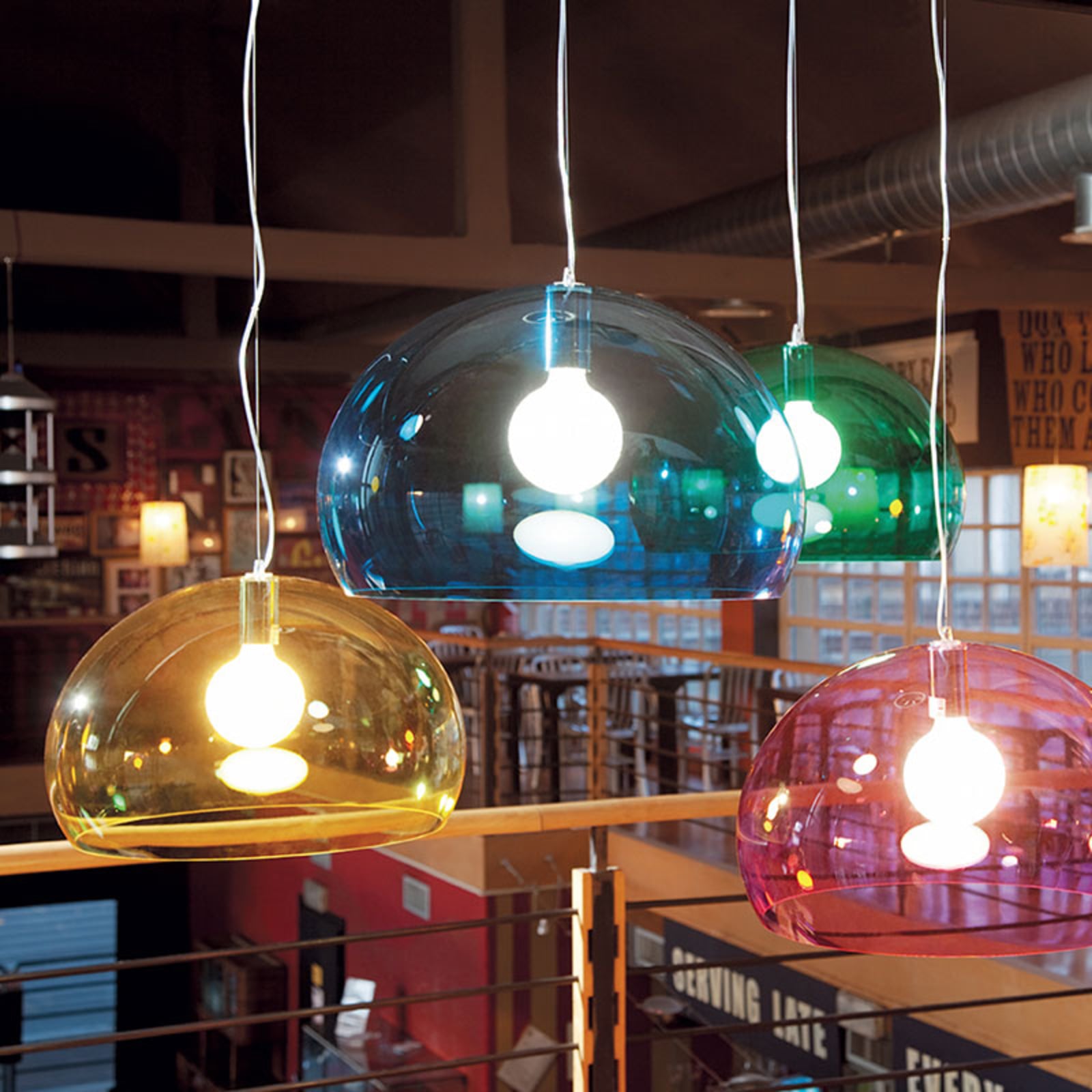 FL/Y LED-Hängeleuchte, petrolblau - Kartell