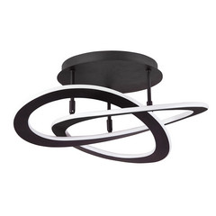 LED stropní světlo Charlie, Ø 52 cm, černé