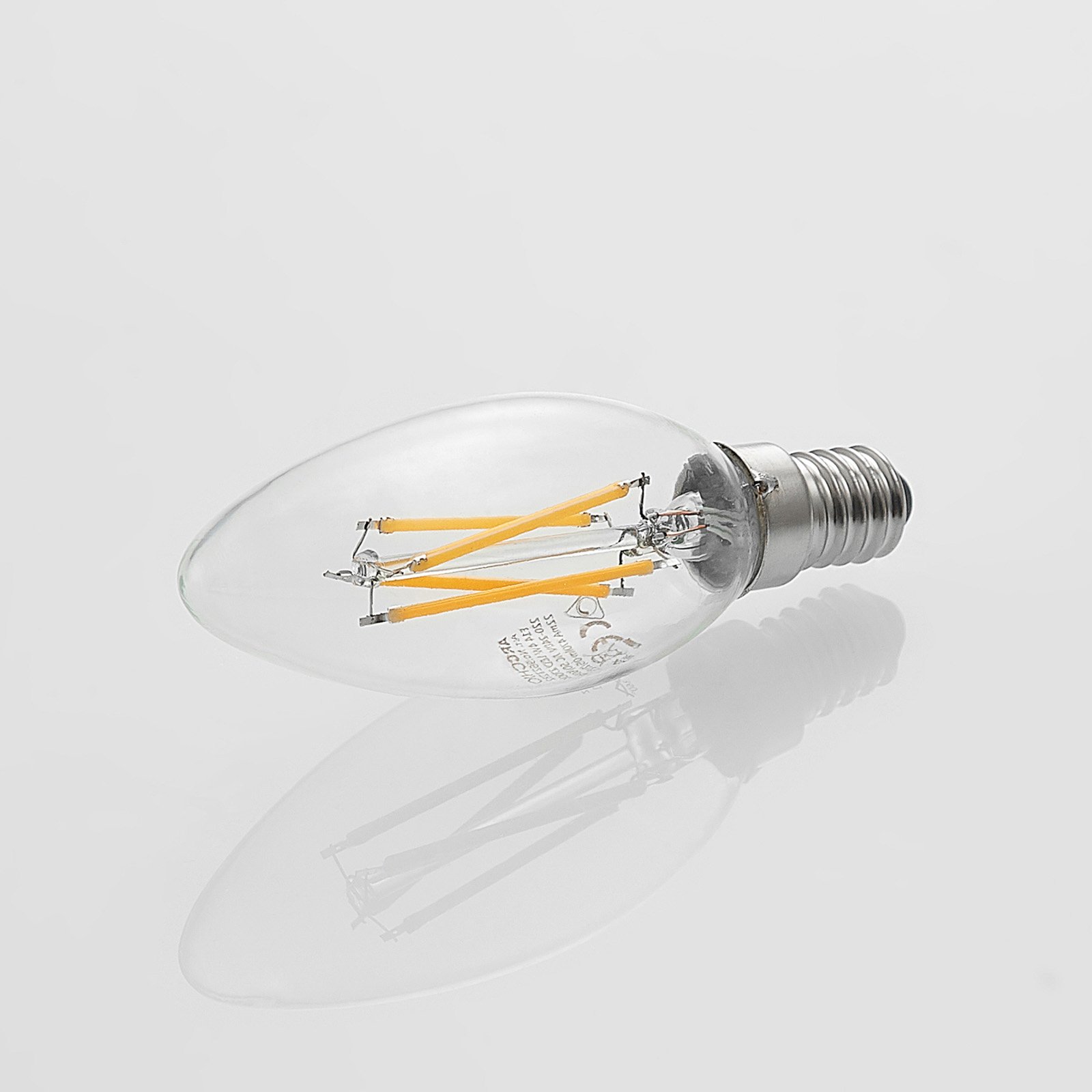 Filament LED bulb E14 4W 827 candle dimmable 2-set