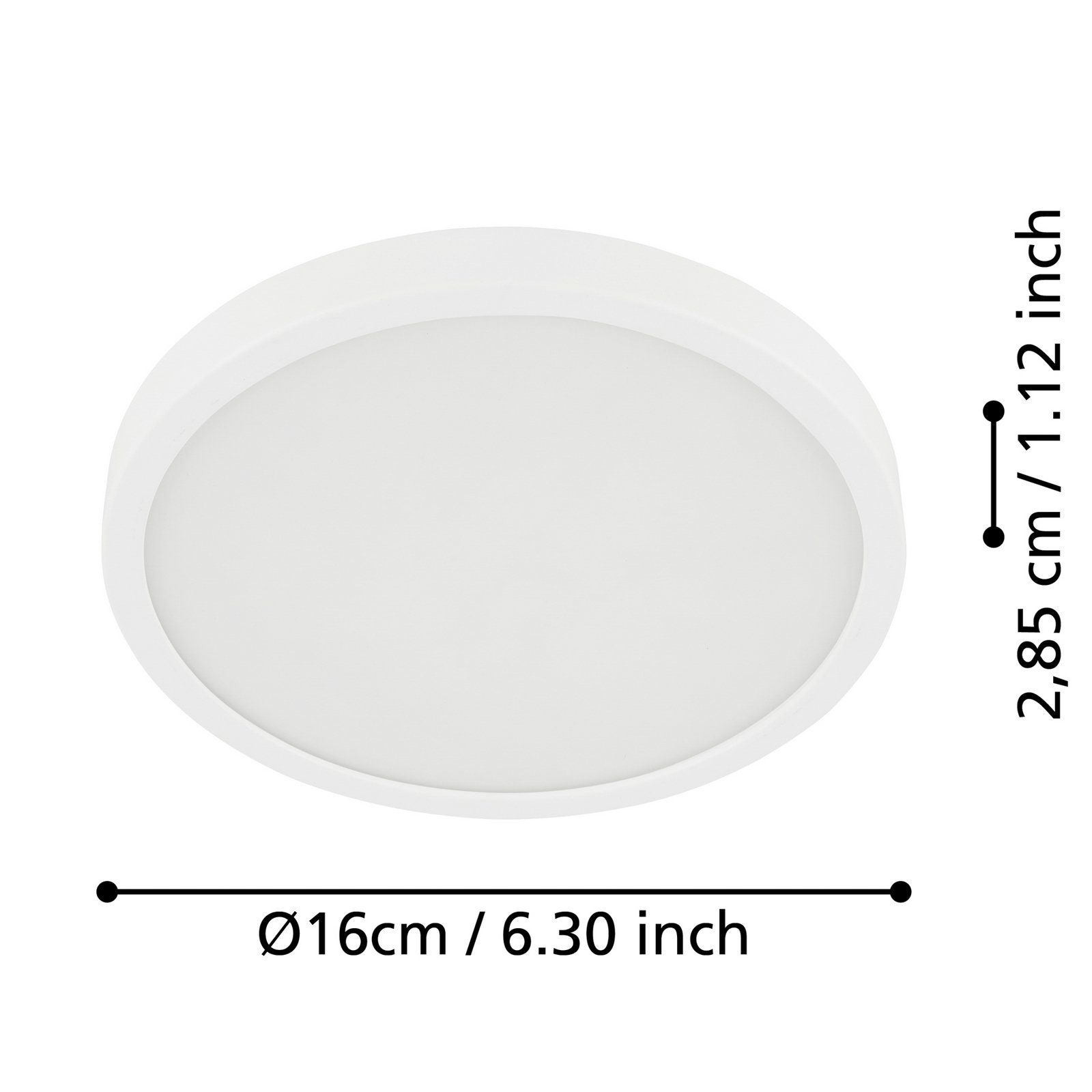 LED-loftslampe Fueva 5 IP44 3000K hvid Ø16cm