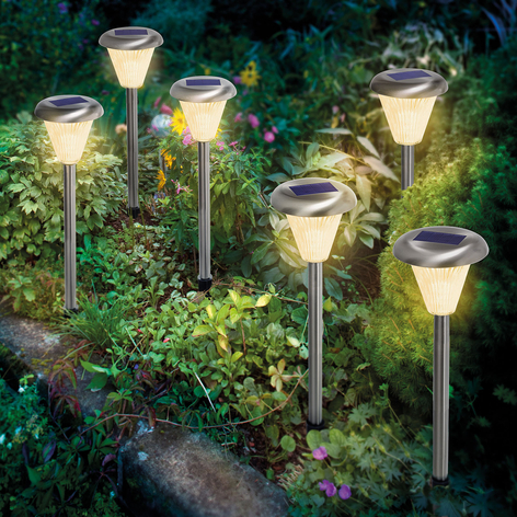 Imola LED-solcelle-lampe med jordspyd 6pk.