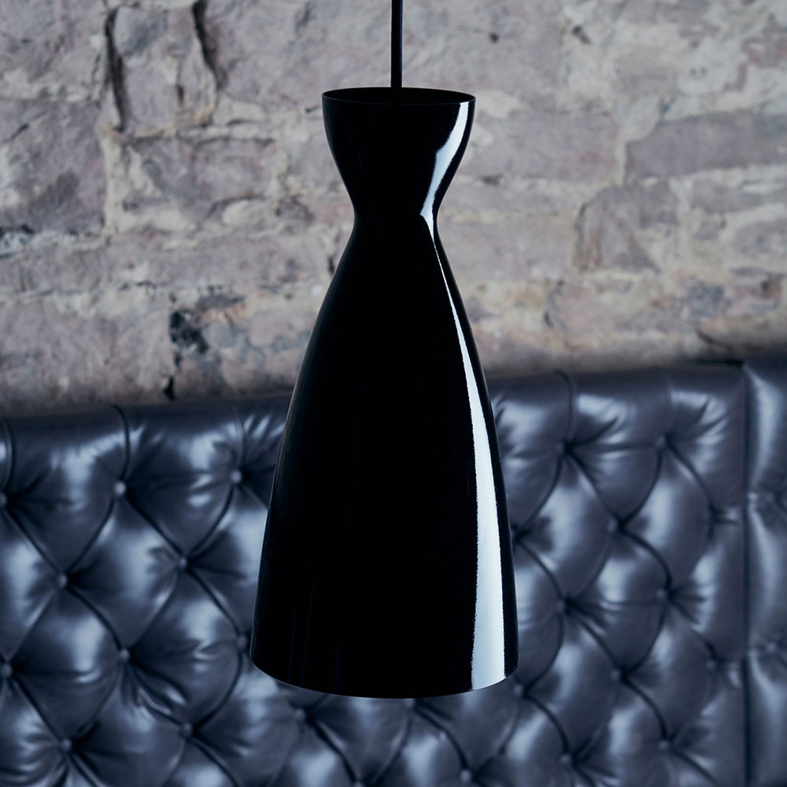 Nyta Pretty long hanglamp 3m, zwart glanzend