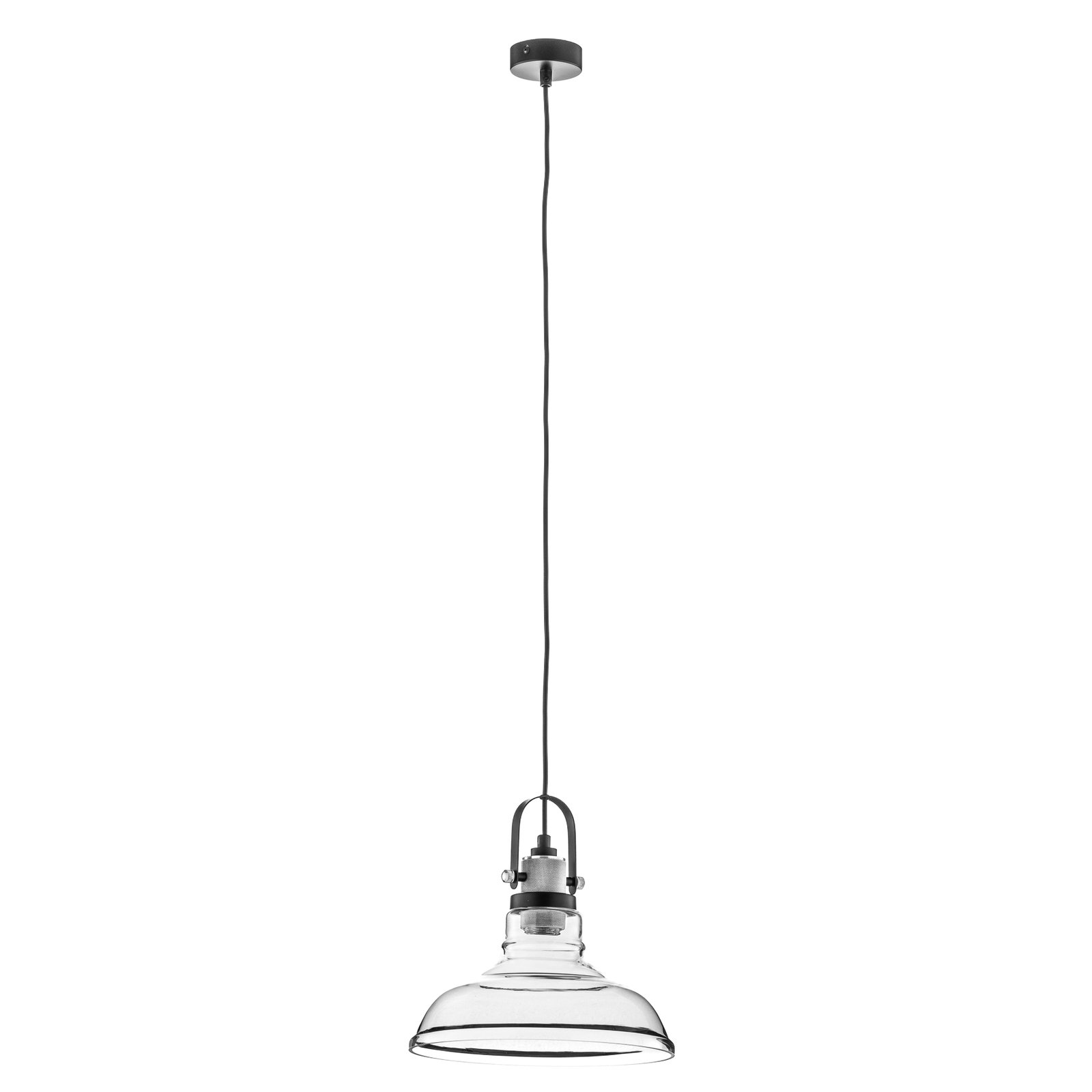 Teo pendant lamp with a glass lampshade, chrome