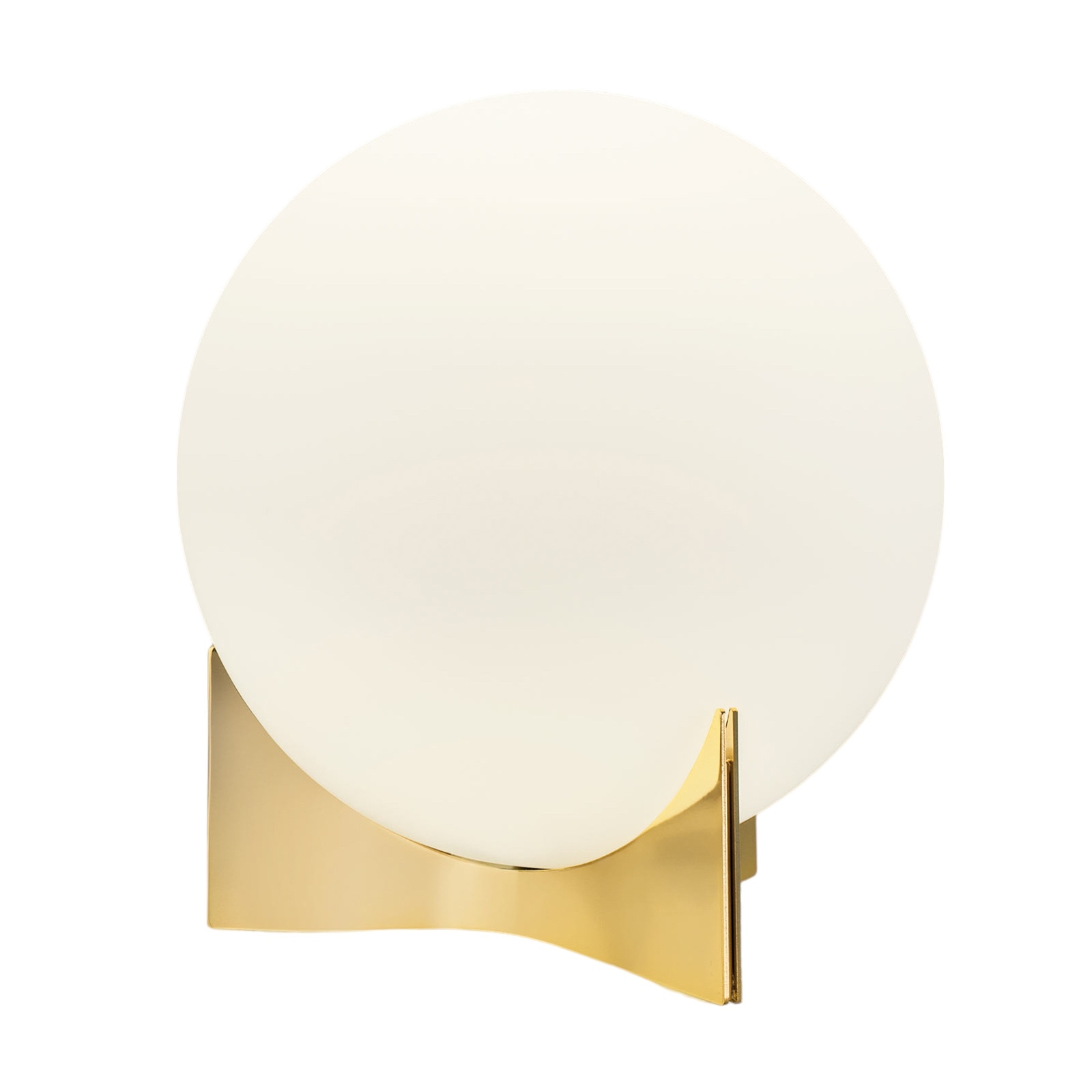 Terzani Oscar table lamp, gold-coloured, Ø 20 cm, opal glass