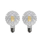 E27 3,8 W LED G95 2 700 K structurée claire x2