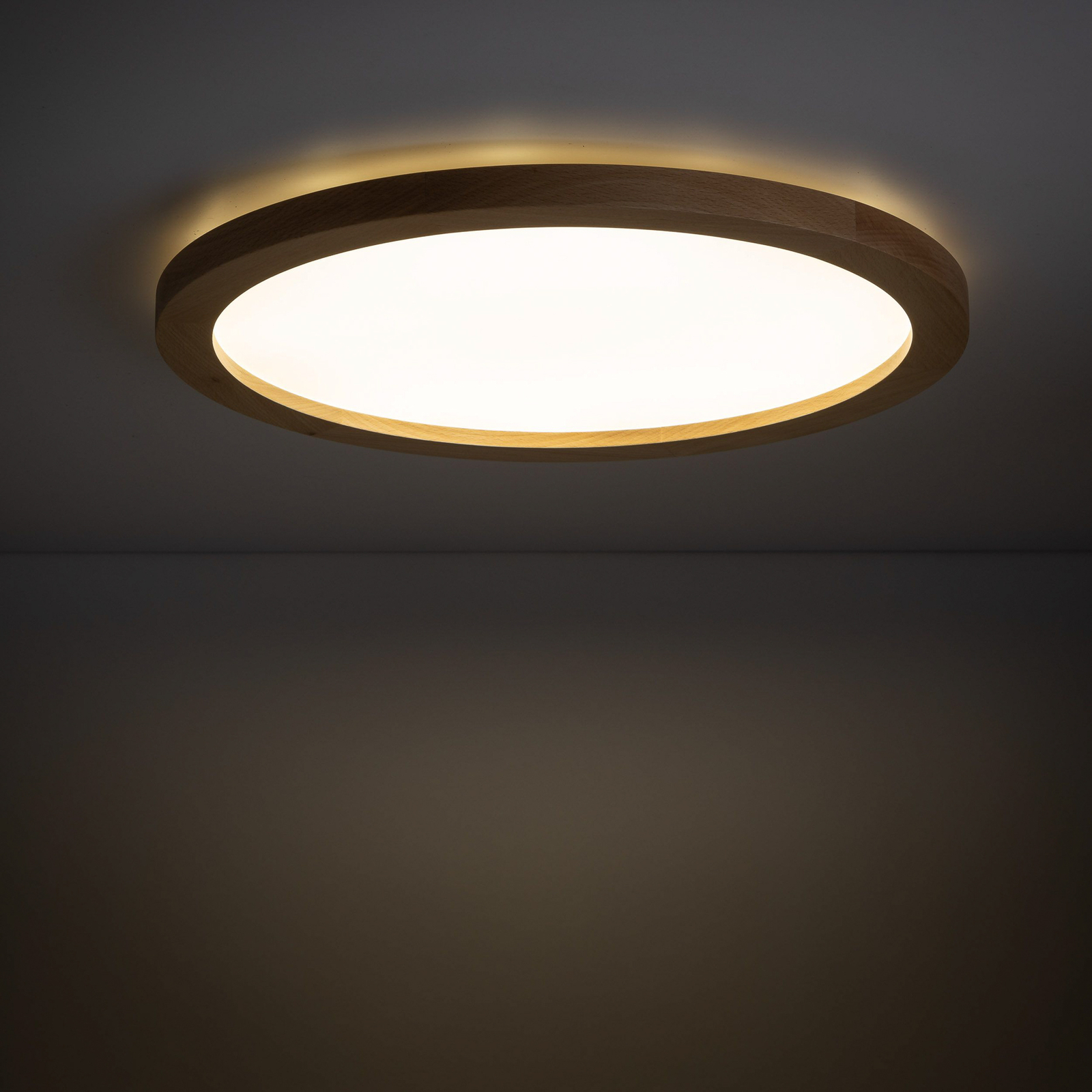 Aqua LED paneel, beuken, Ø 42,5 cm, 36 W